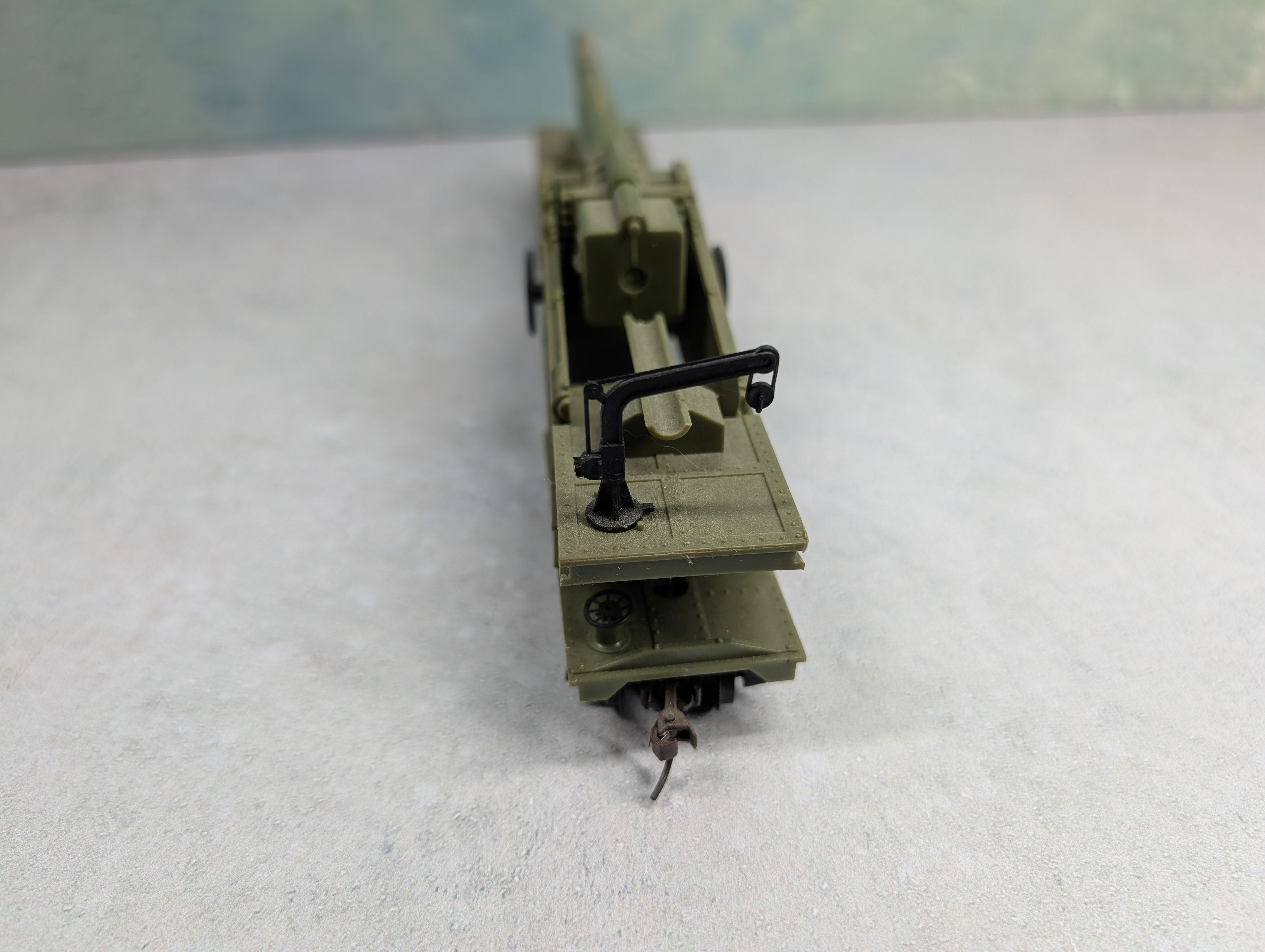 USED AHM HO Scale Railway Gun Car US Army #114