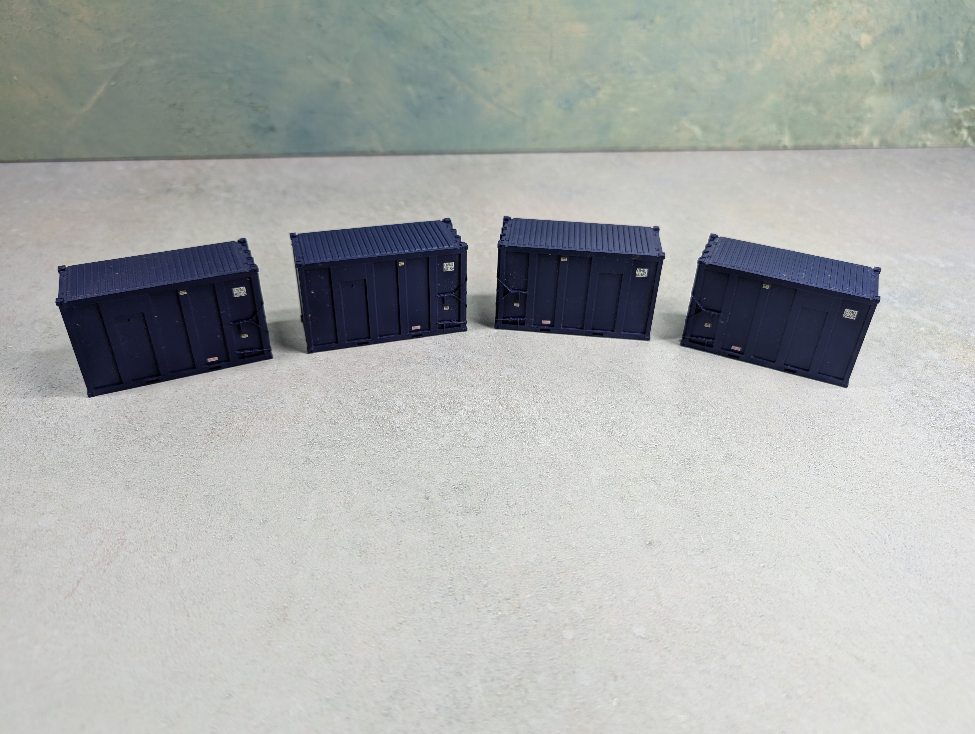 USED Atlas HO Scale 20' High-Cube Trash Container OVAU (4 pcs)