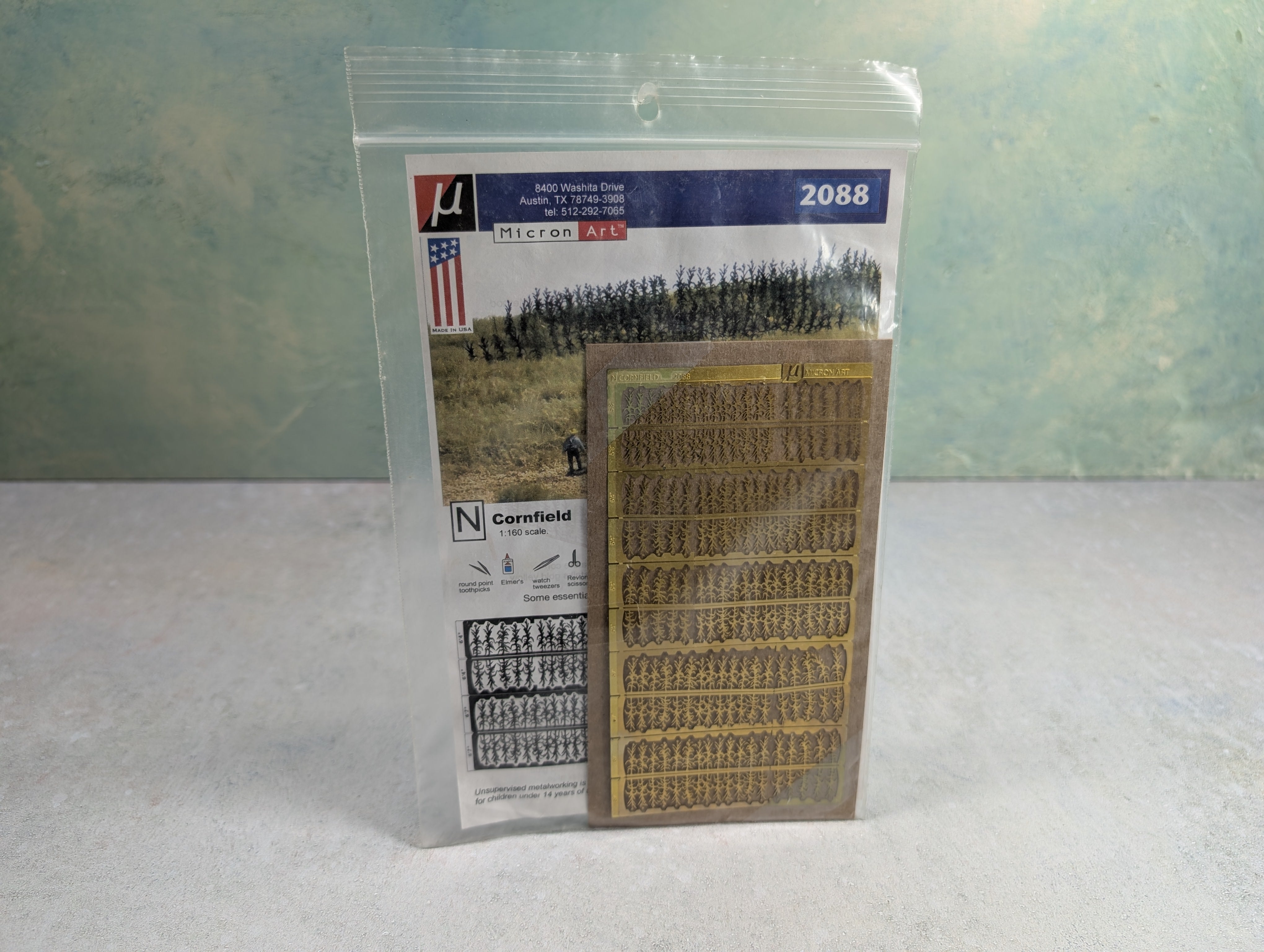 USED MicronArt 2088 N Scale Etched Metal Cornfield/Corn Stalks