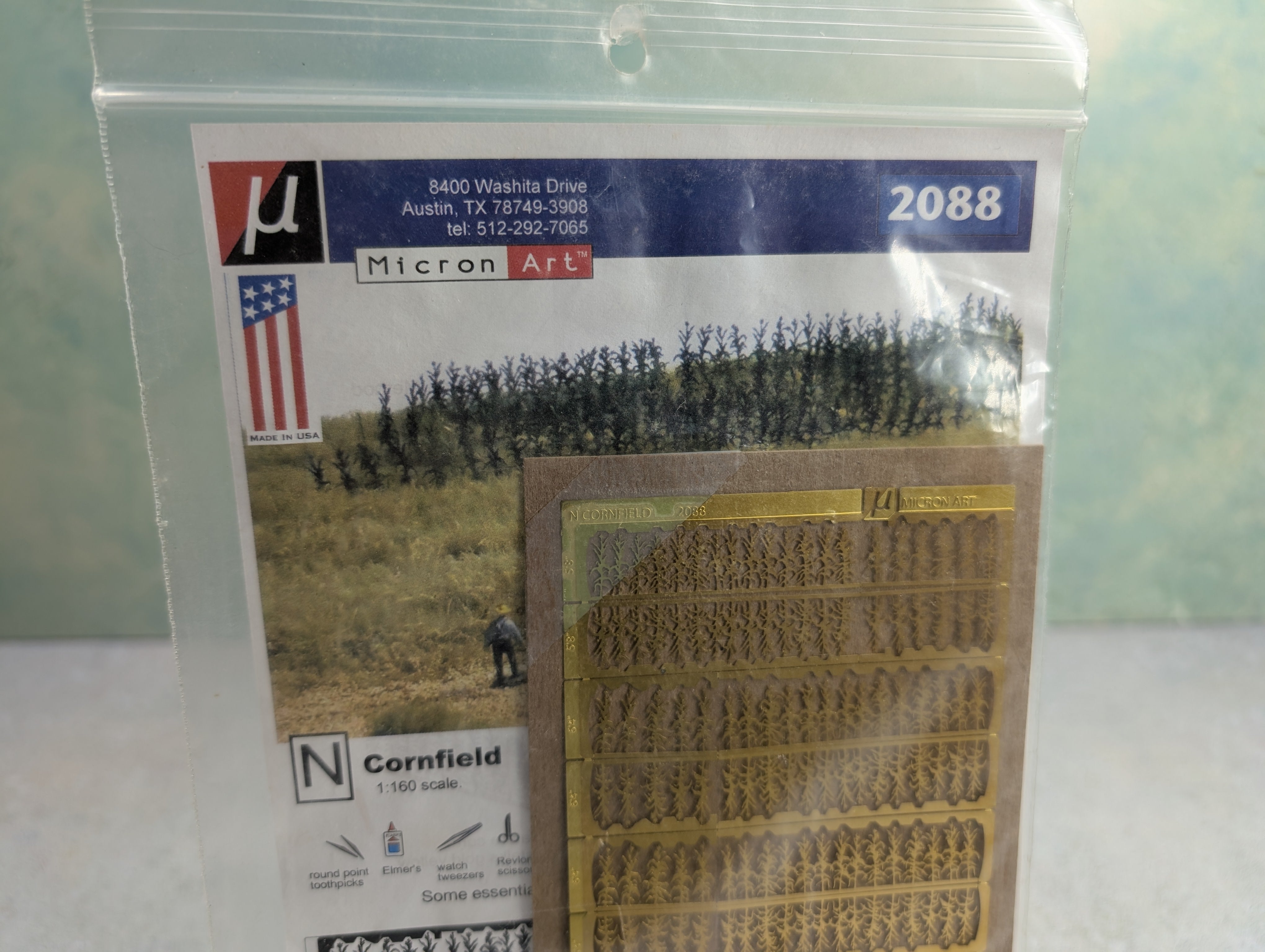 USED MicronArt 2088 N Scale Etched Metal Cornfield/Corn Stalks