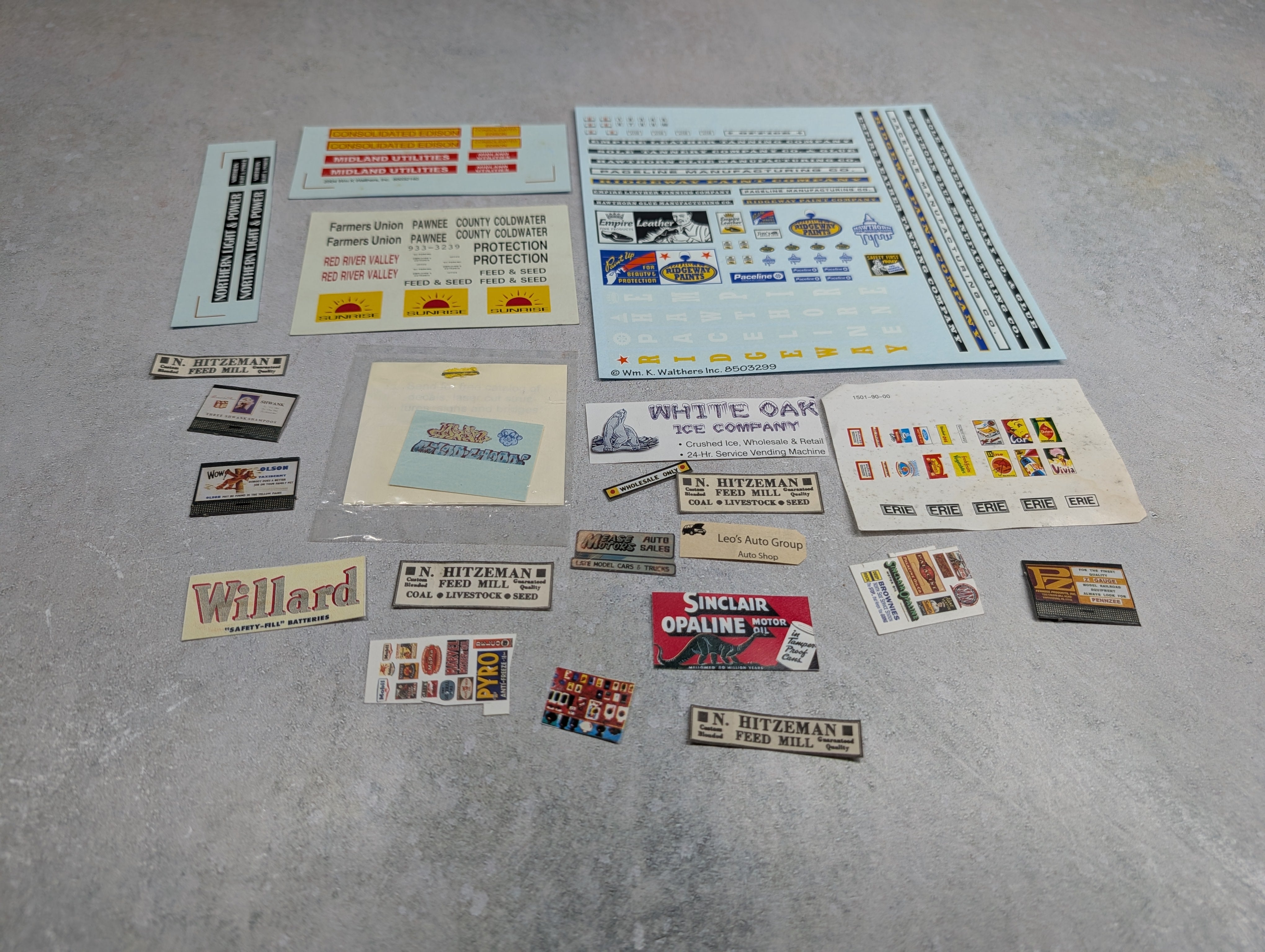 USED N Scale Lot of Building Decals & More