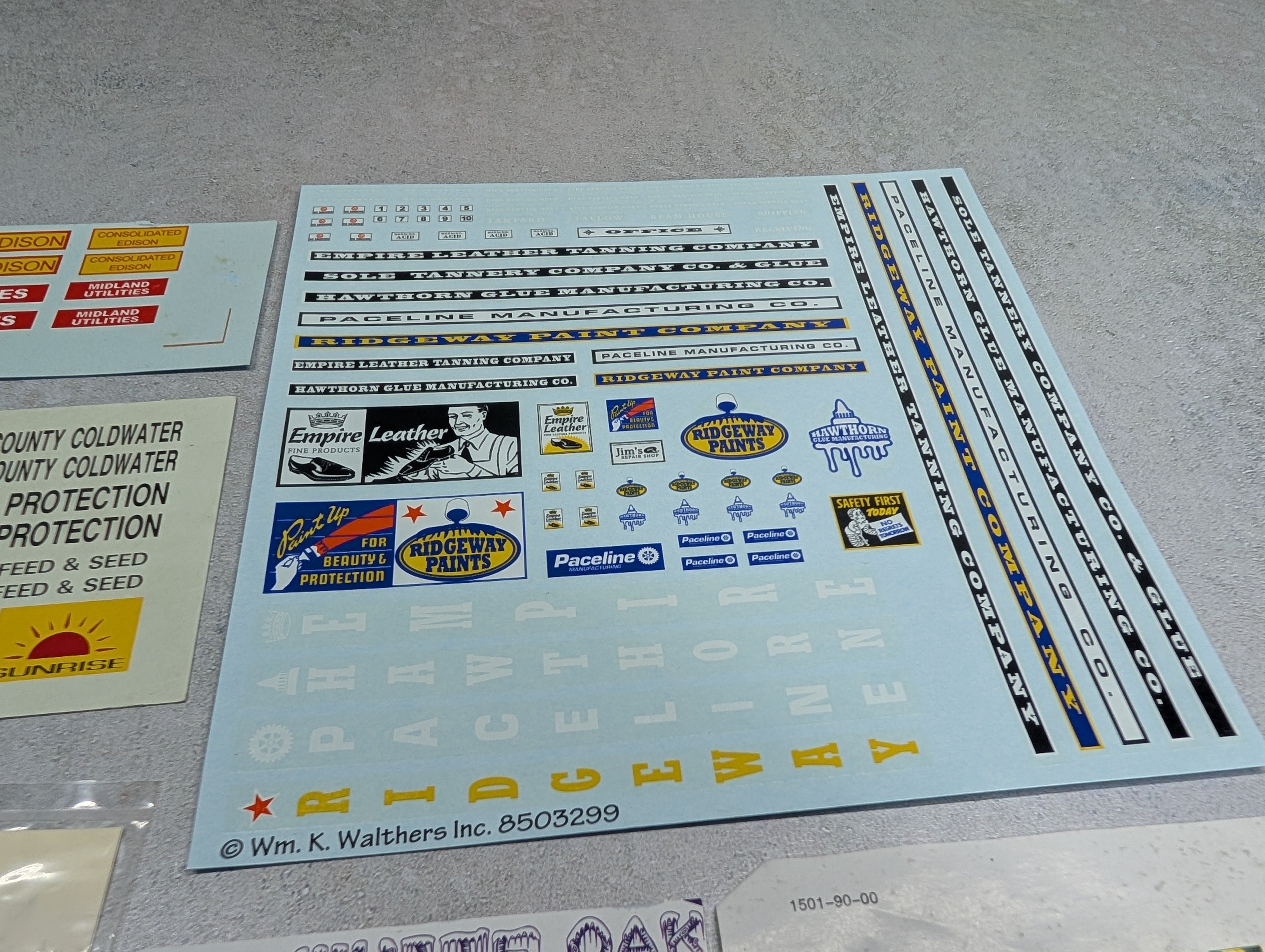 USED N Scale Lot of Building Decals & More