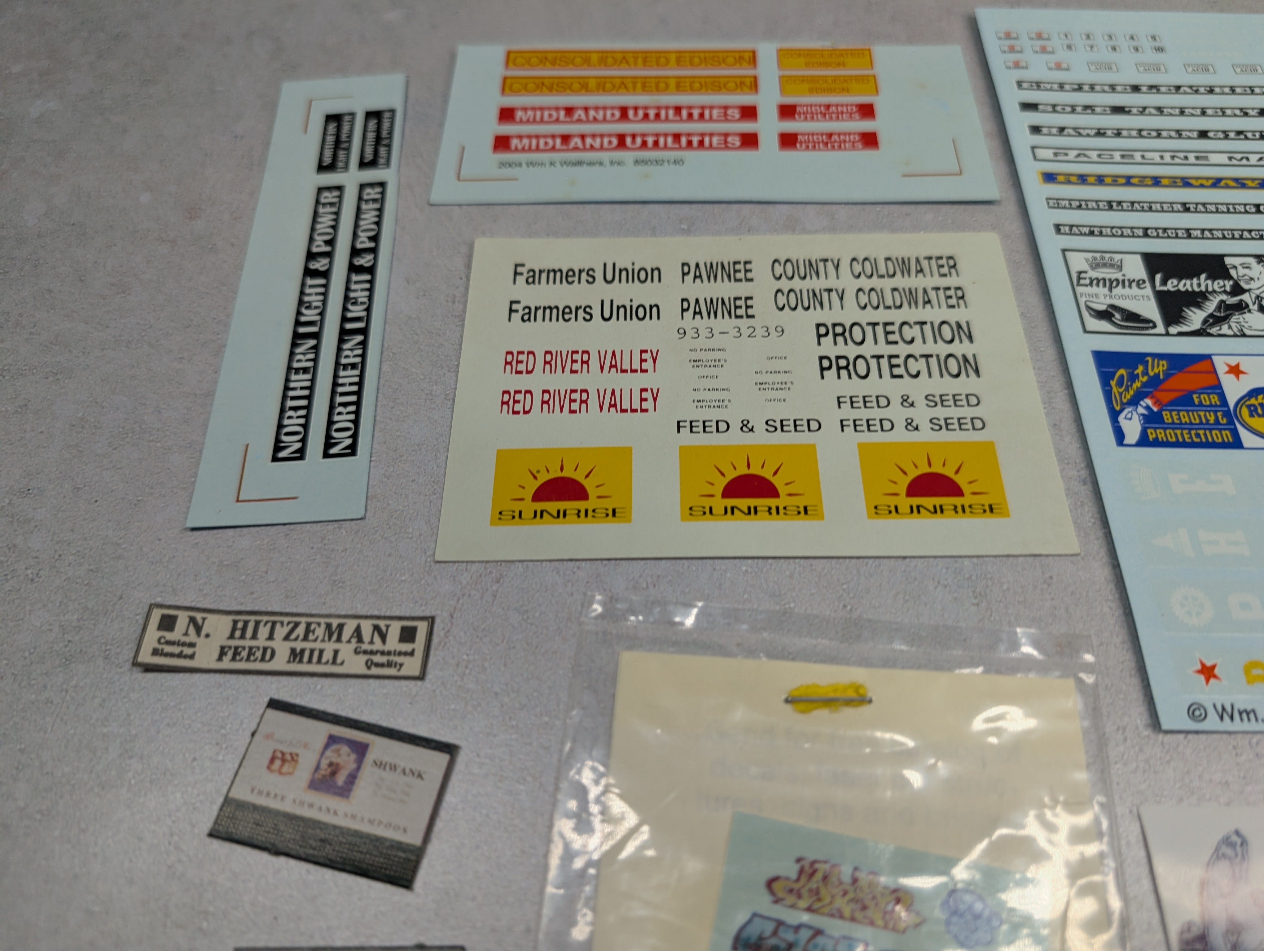 USED N Scale Lot of Building Decals & More