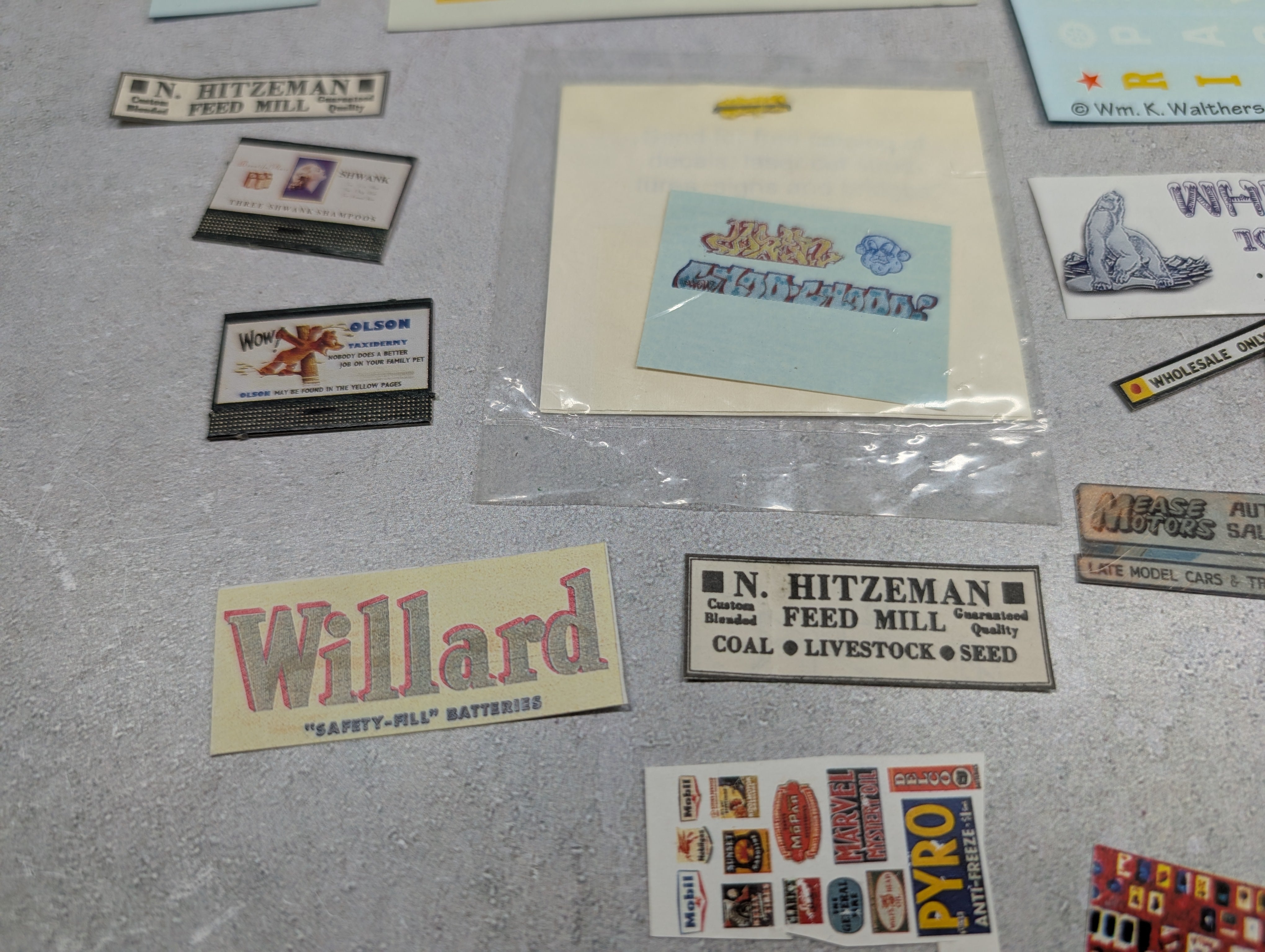 USED N Scale Lot of Building Decals & More