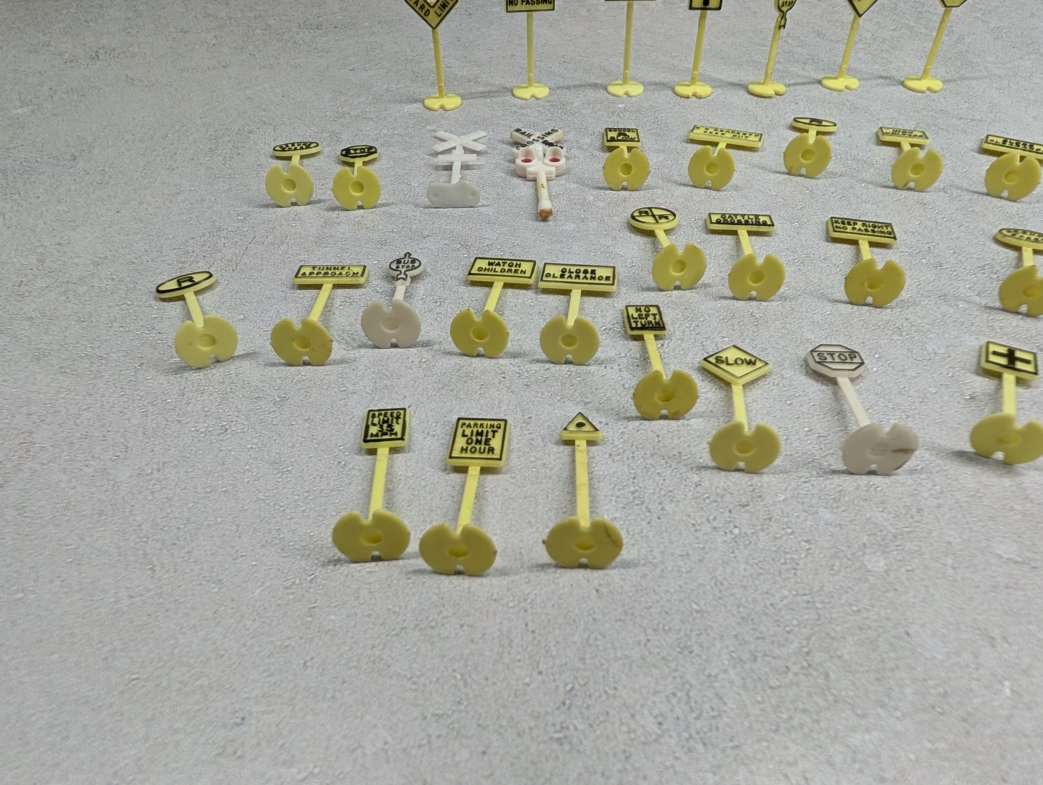 USED HO Scale Lot of Street Signs, Railroad Signs