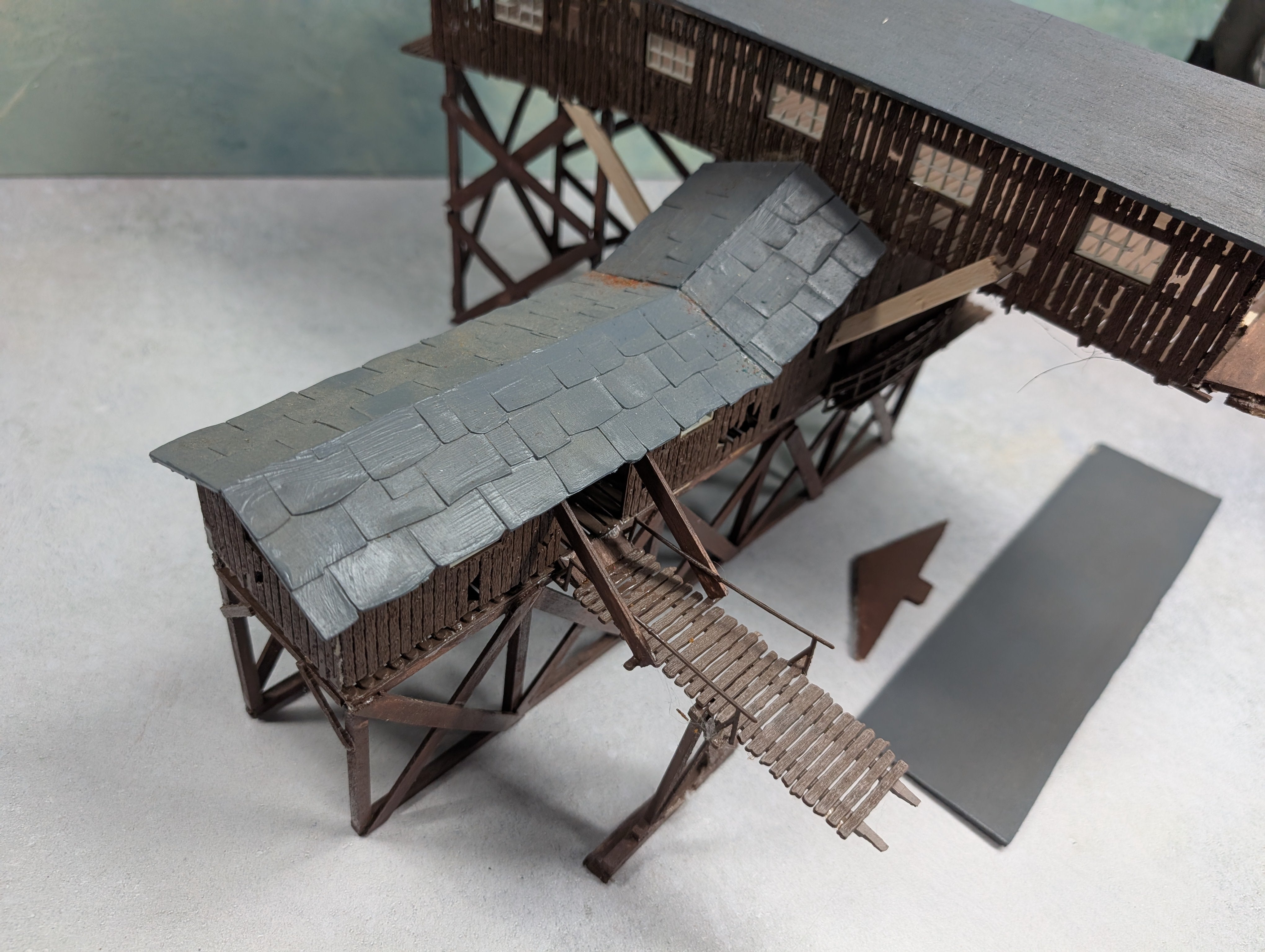 USED Faller HO Scale Old Coal Mine (Missing Parts)