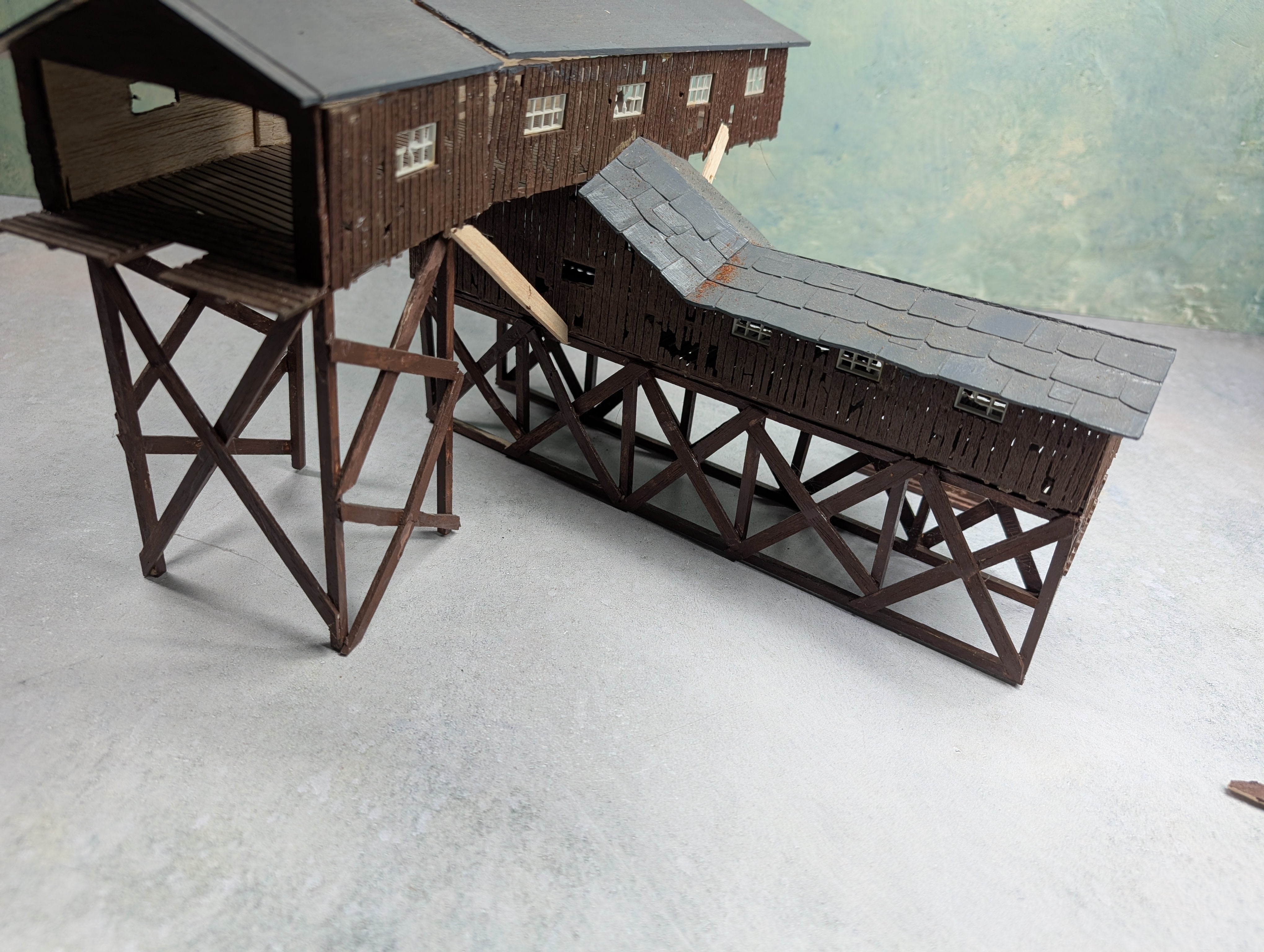 USED Faller HO Scale Old Coal Mine (Missing Parts)