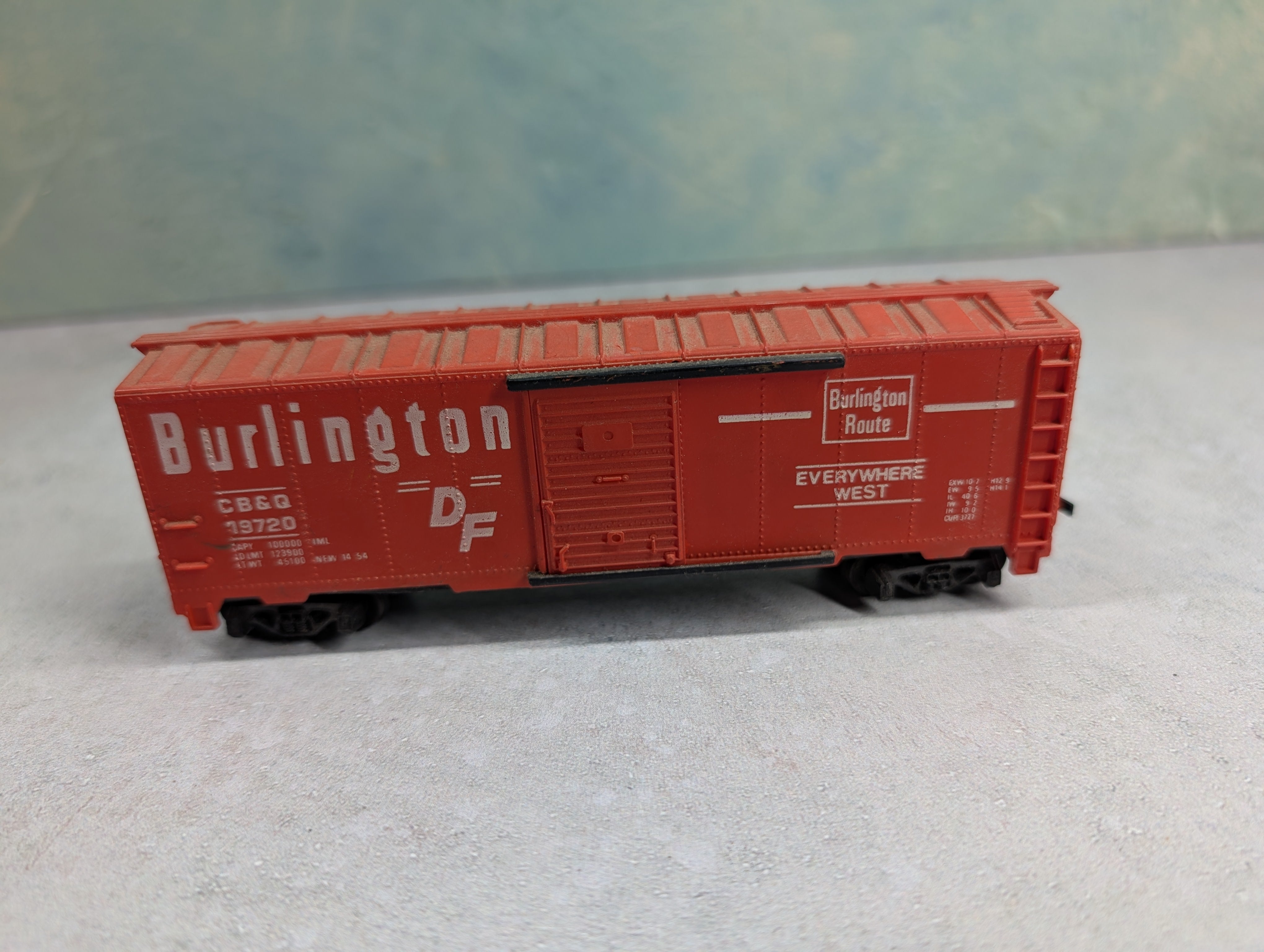 USED Tyco HO Scale 40' Box Car Burlington CB&Q #19720