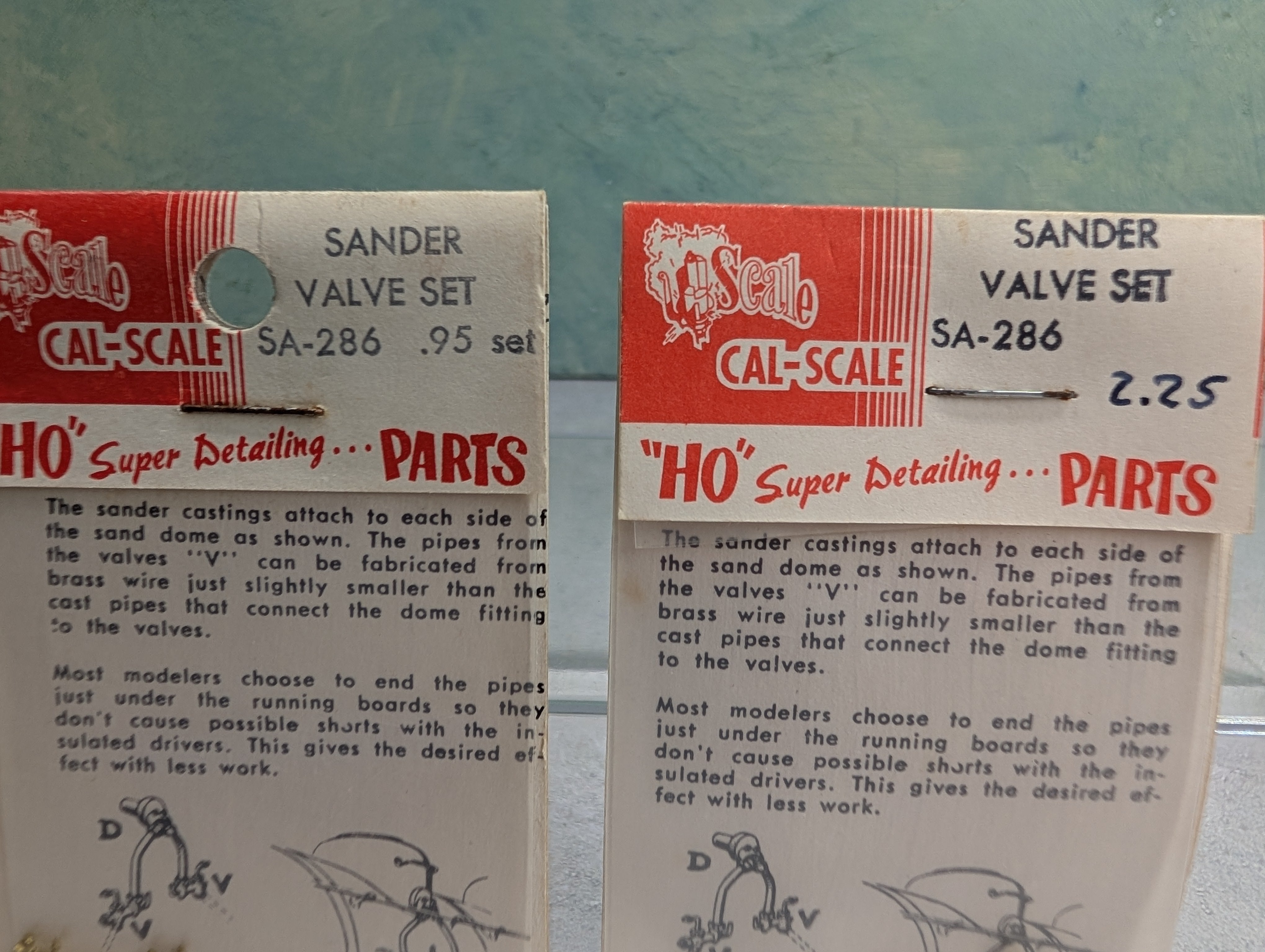 Cal Scale #SA-286 HO Scale Sander Valve Sets, Brass (2 Sets pcs)