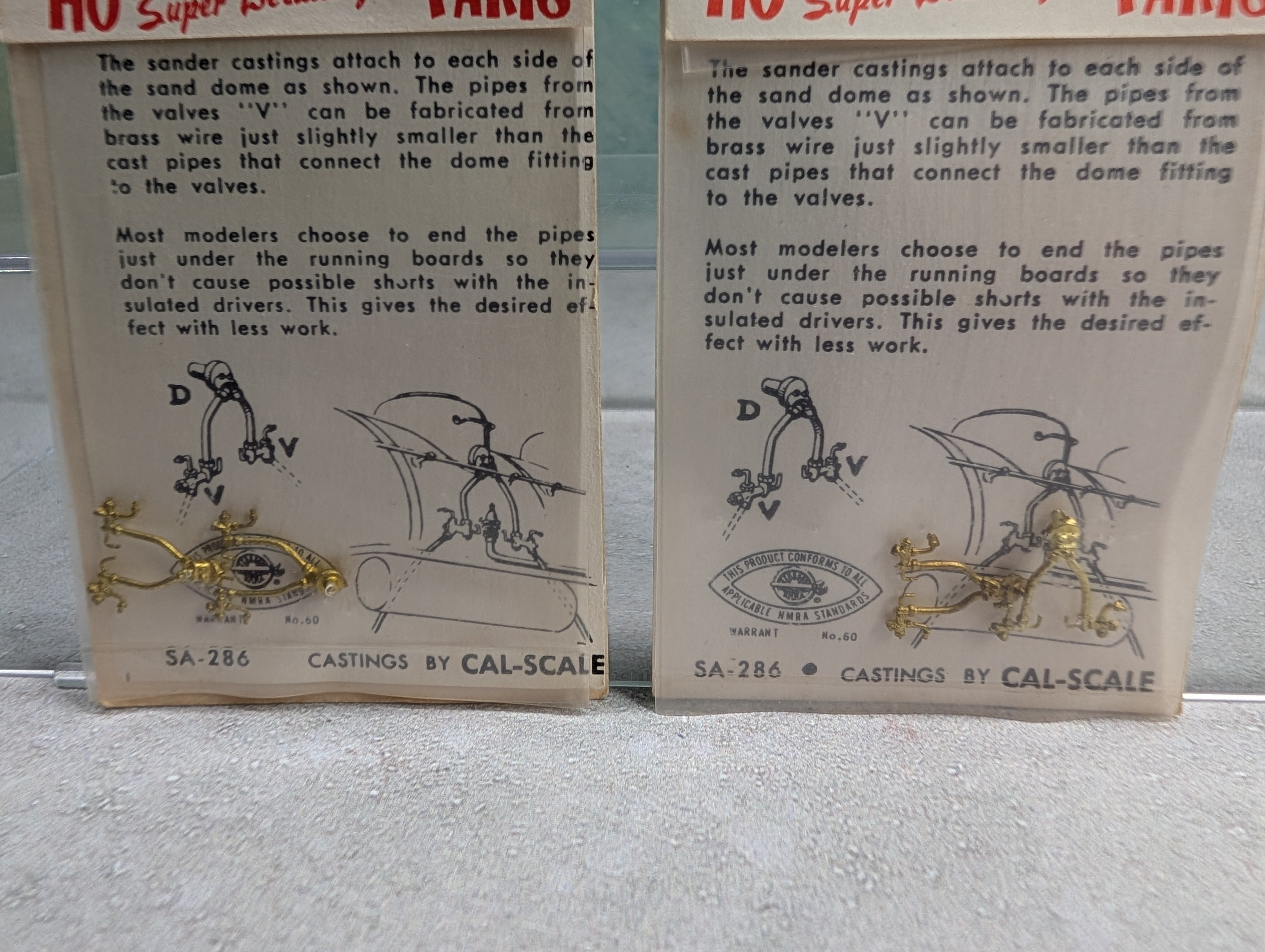 Cal Scale #SA-286 HO Scale Sander Valve Sets, Brass (2 Sets pcs)