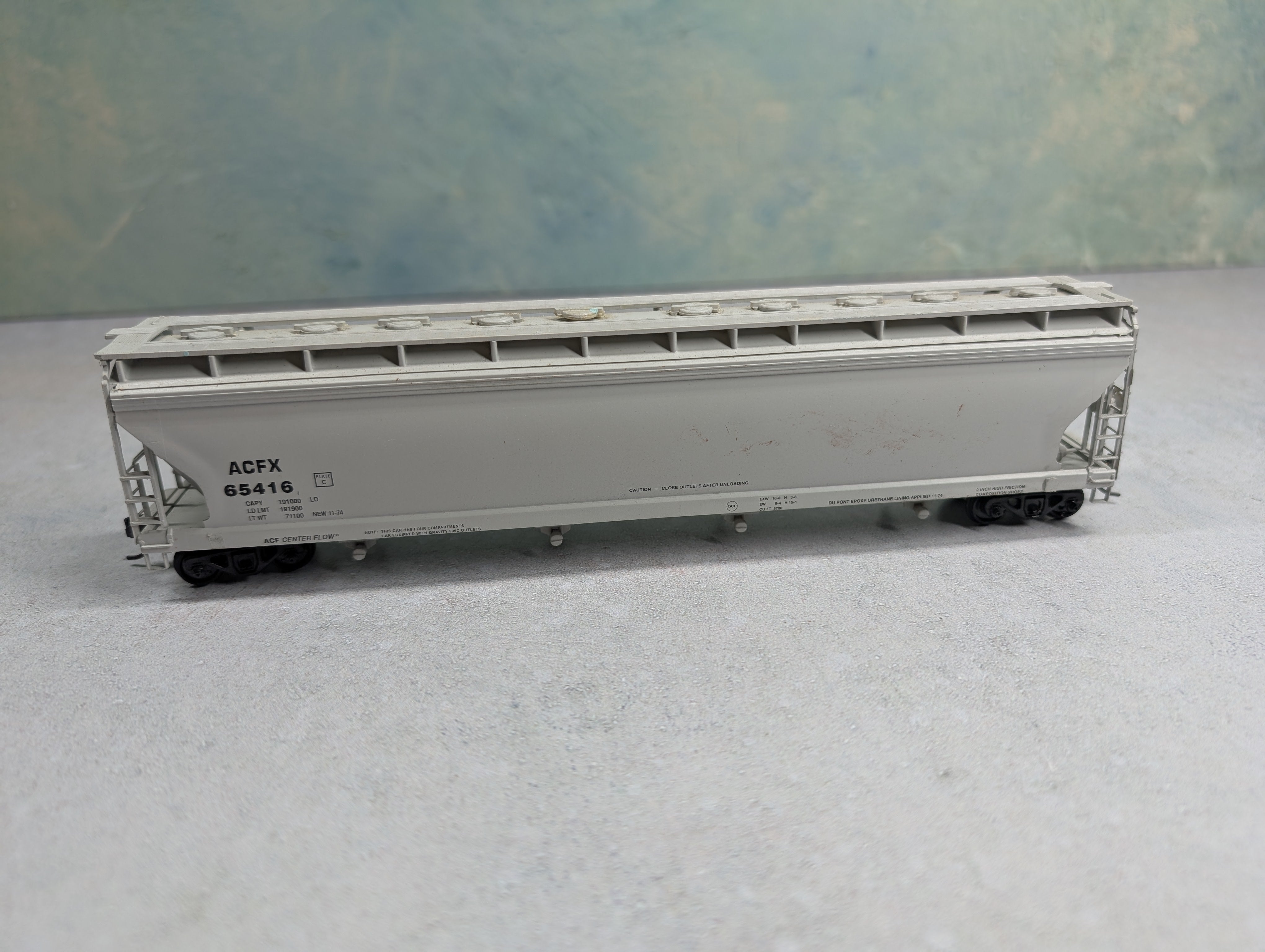 USED HO Scale 4 Bay 62' ACF Center Flow ACFX #65416