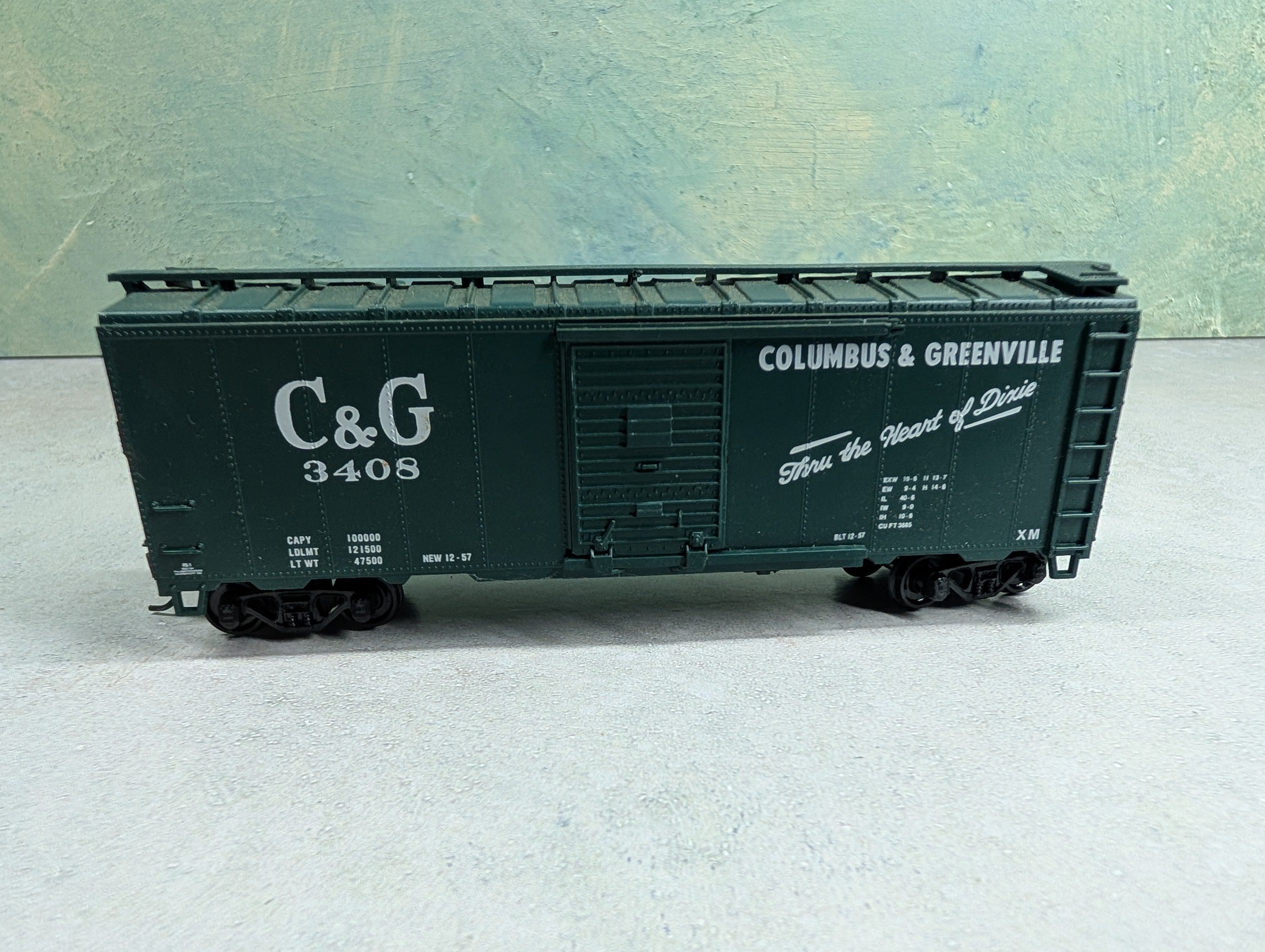 USED Athearn HO Scale 40' Box Car Columbus and Greenville C&G #3408