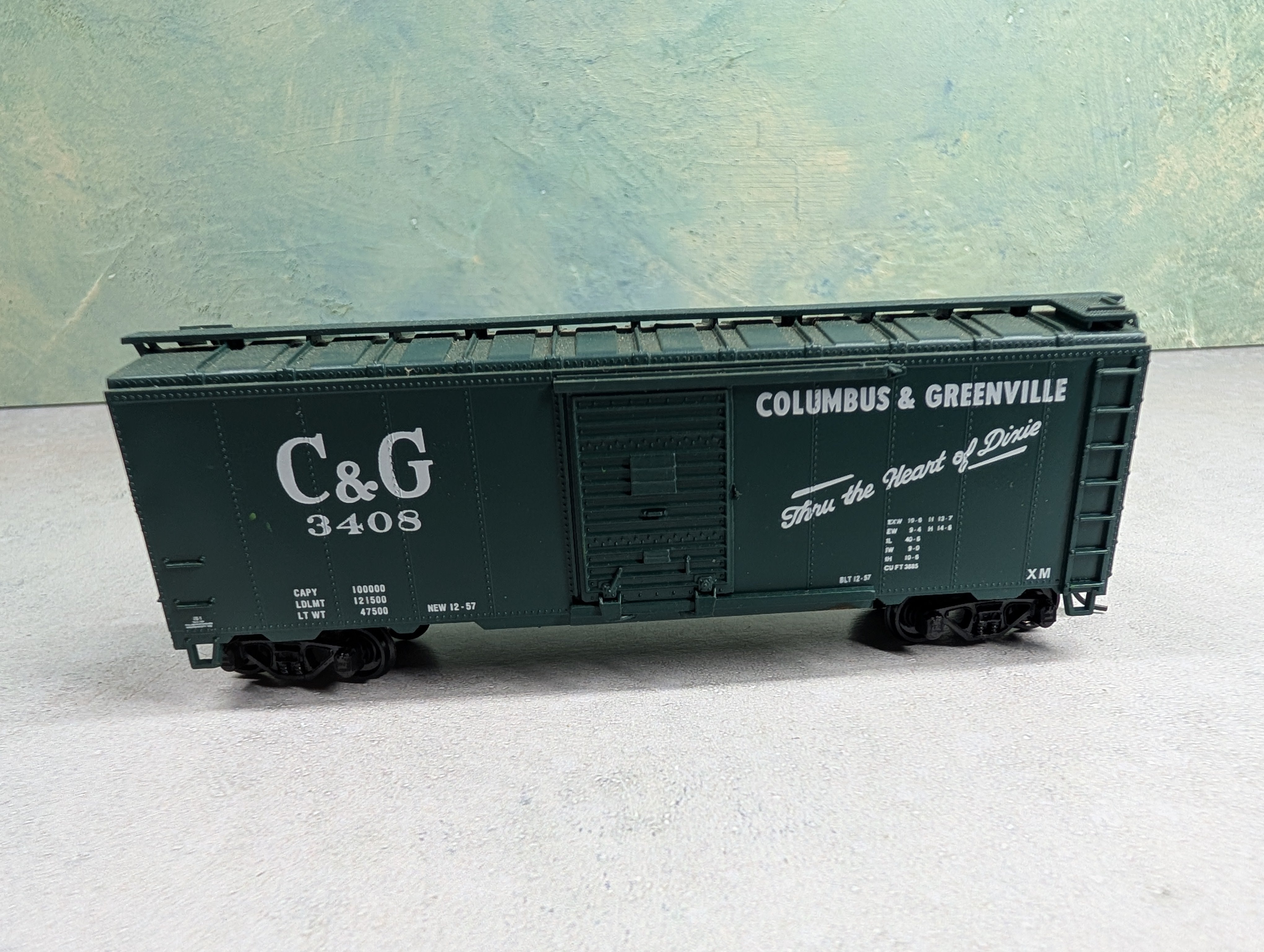 USED Athearn HO Scale 40' Box Car Columbus and Greenville C&G #3408