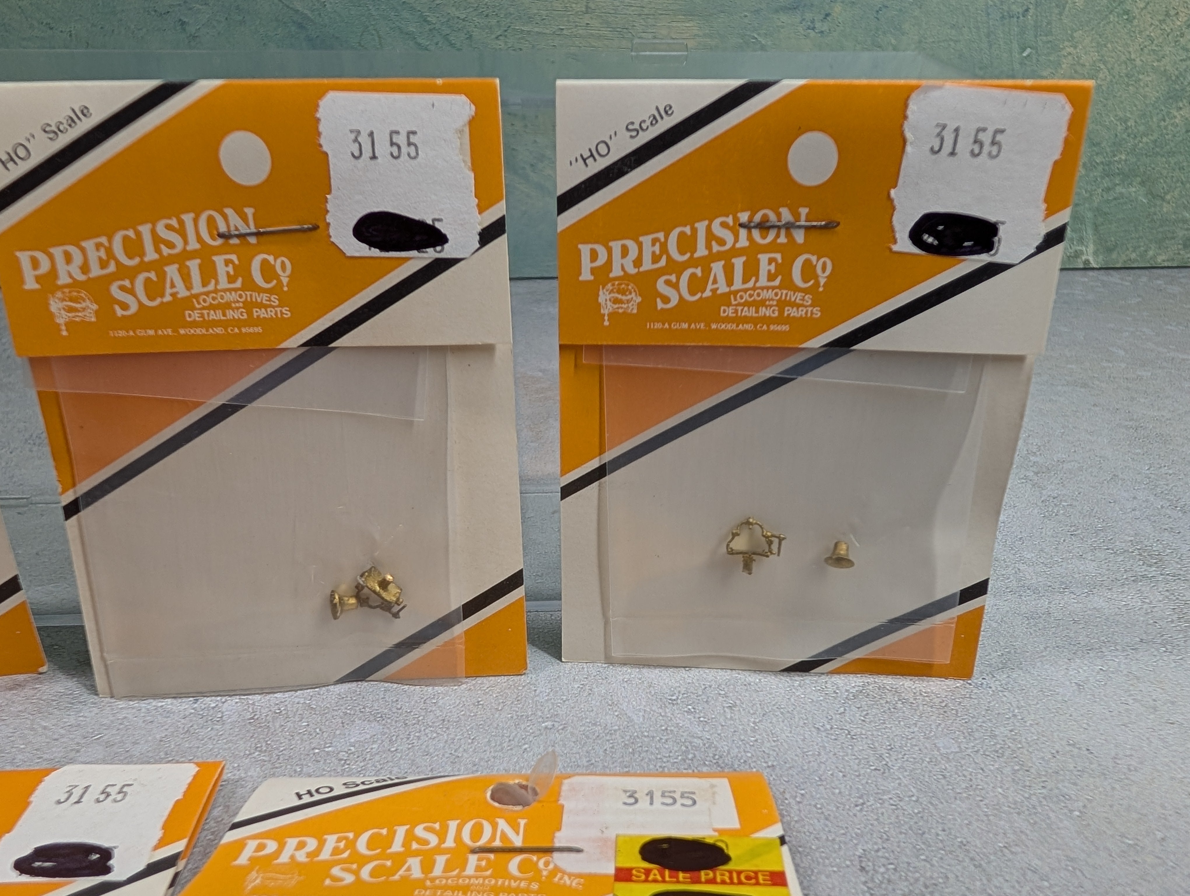Precision Scale 3155 HO Scale Bell Brack Brass Detail Parts (5 pcs)