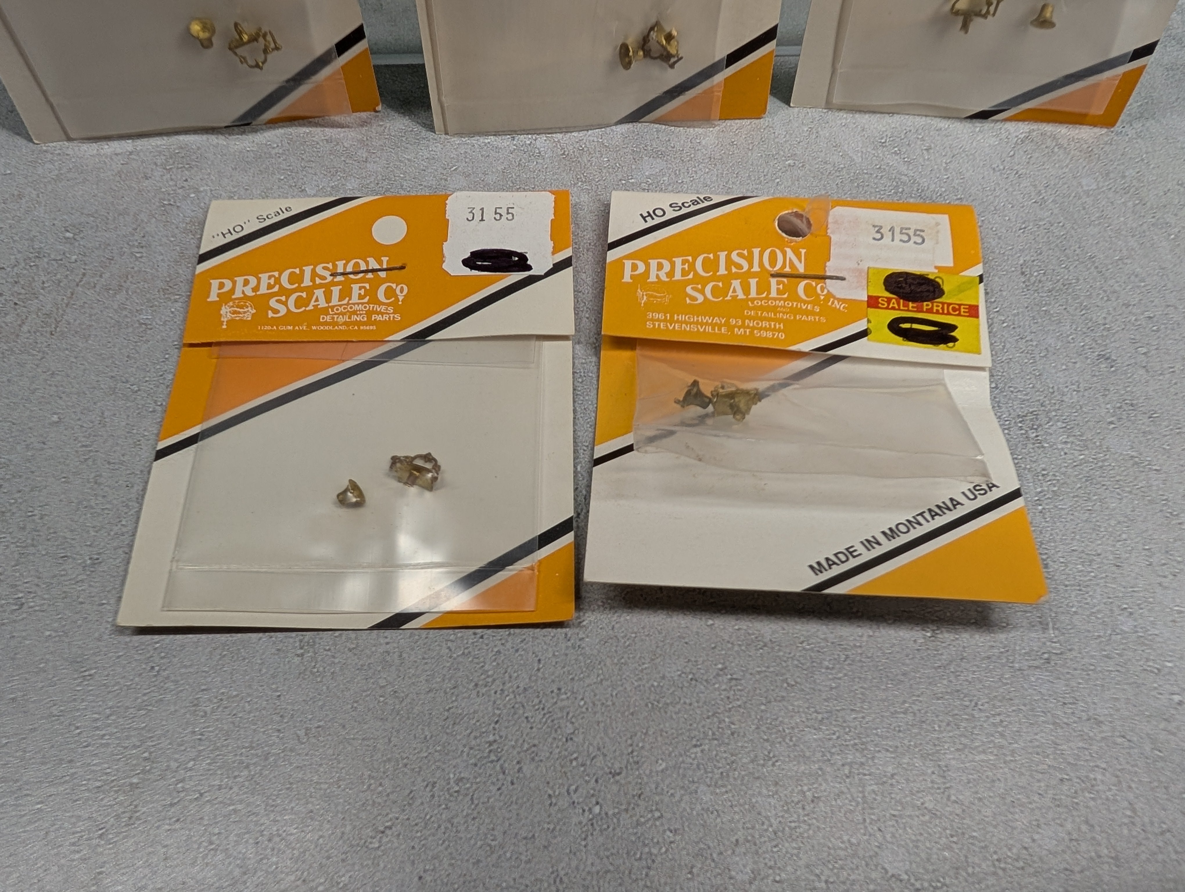 Precision Scale 3155 HO Scale Bell Brack Brass Detail Parts (5 pcs)