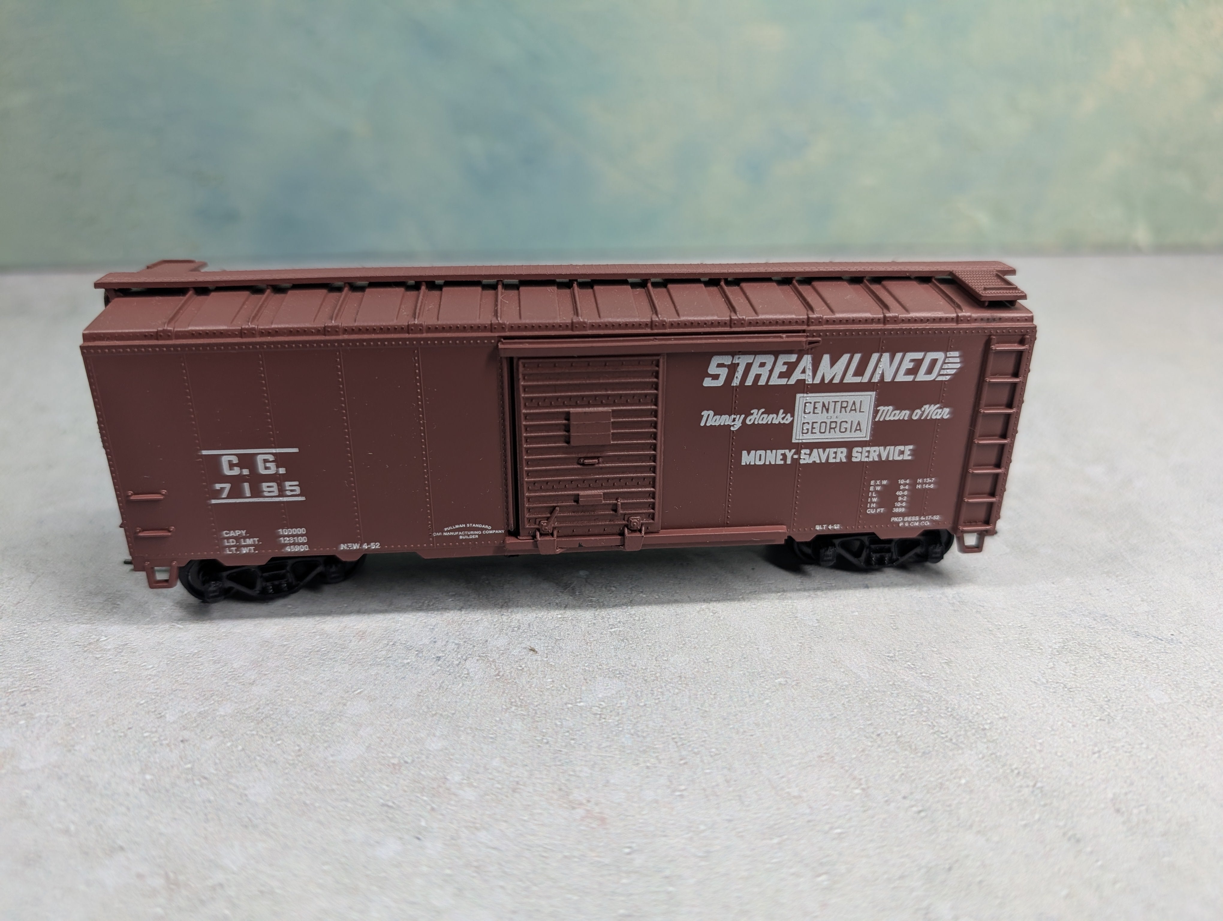 USED Athearn HO Scale 40' Box Car Central of Georgia CG #7195