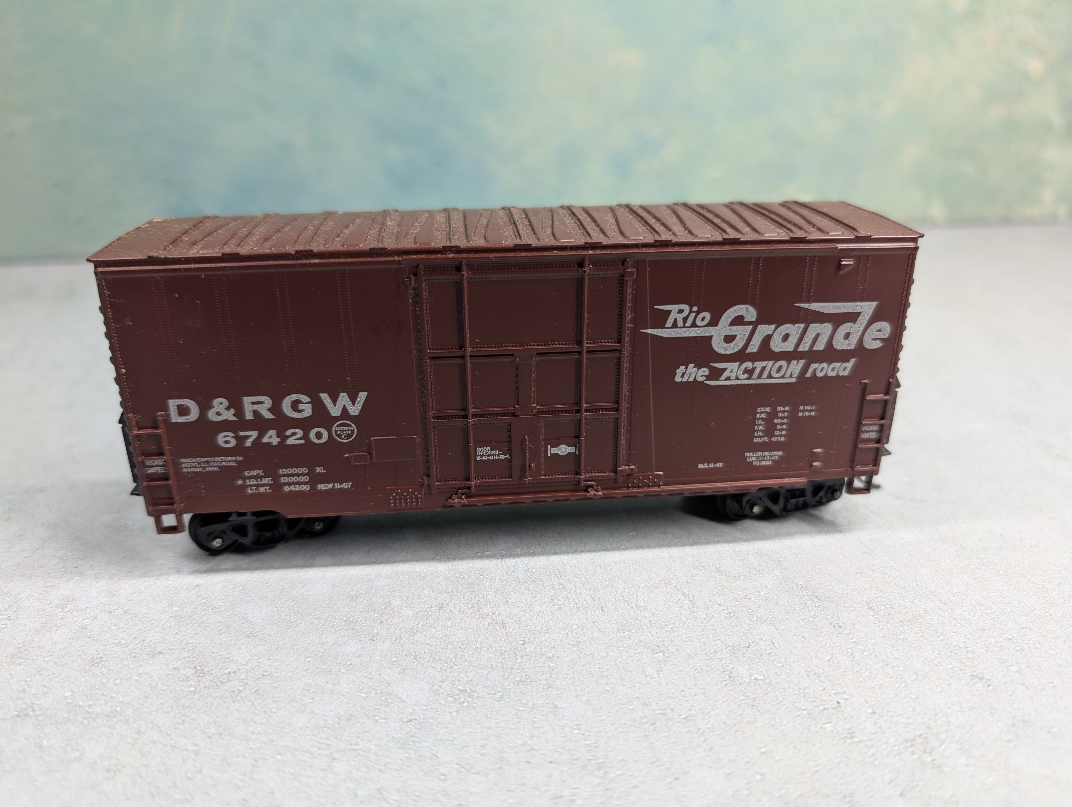 USED Athearn HO Scale 40' Hi-Cube Box Car Rio Grande D&RGW #67420