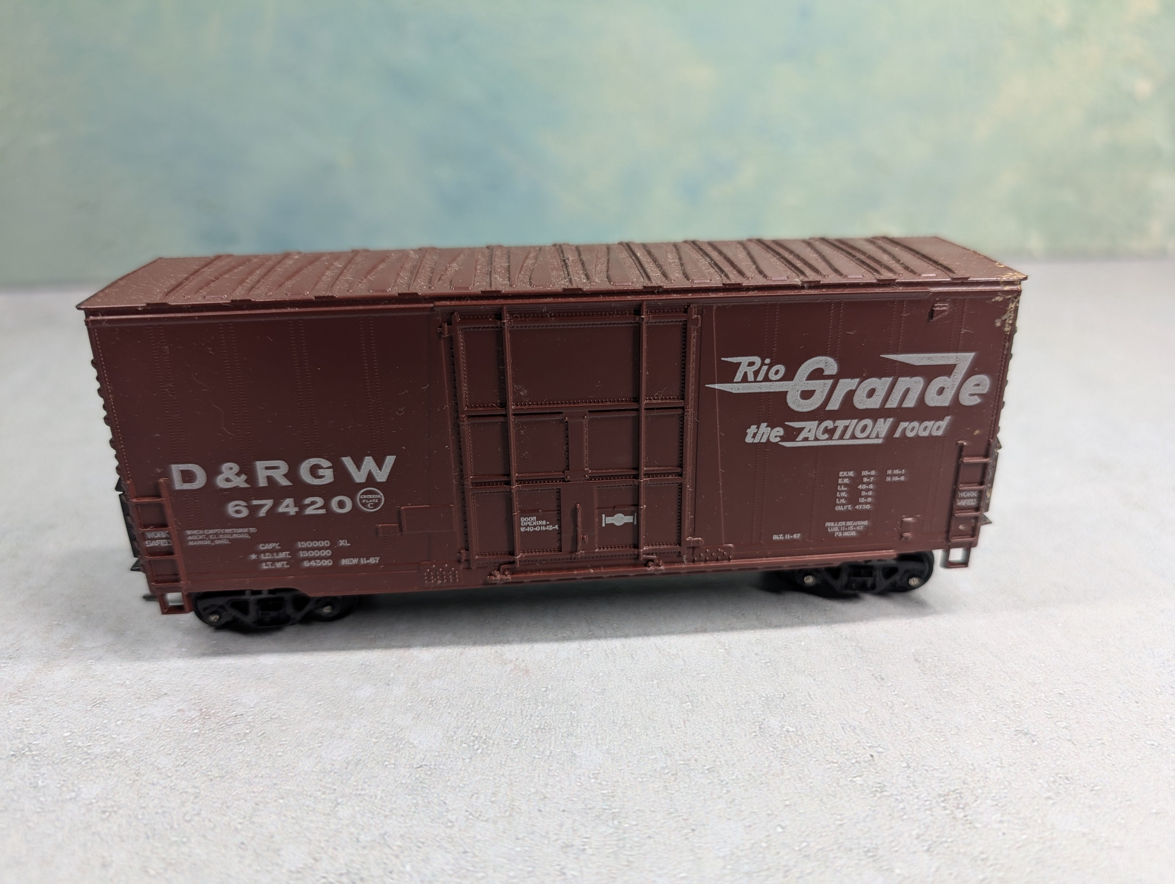 USED Athearn HO Scale 40' Hi-Cube Box Car Rio Grande D&RGW #67420