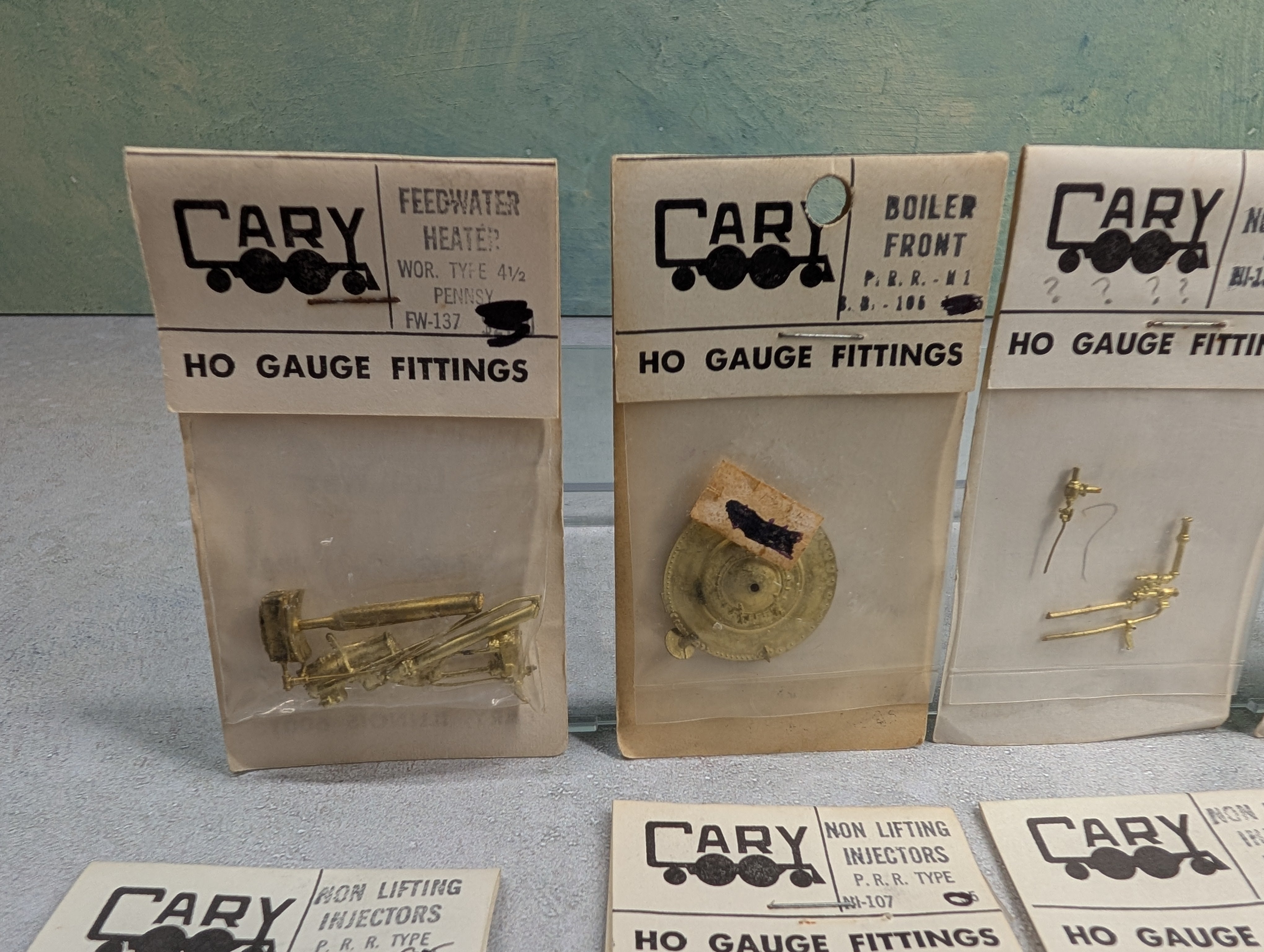 Cary HO Scale Lot of Brass Detail Parts for Steam Locomotives Boiler Front, Injectors + more (8 pcs)