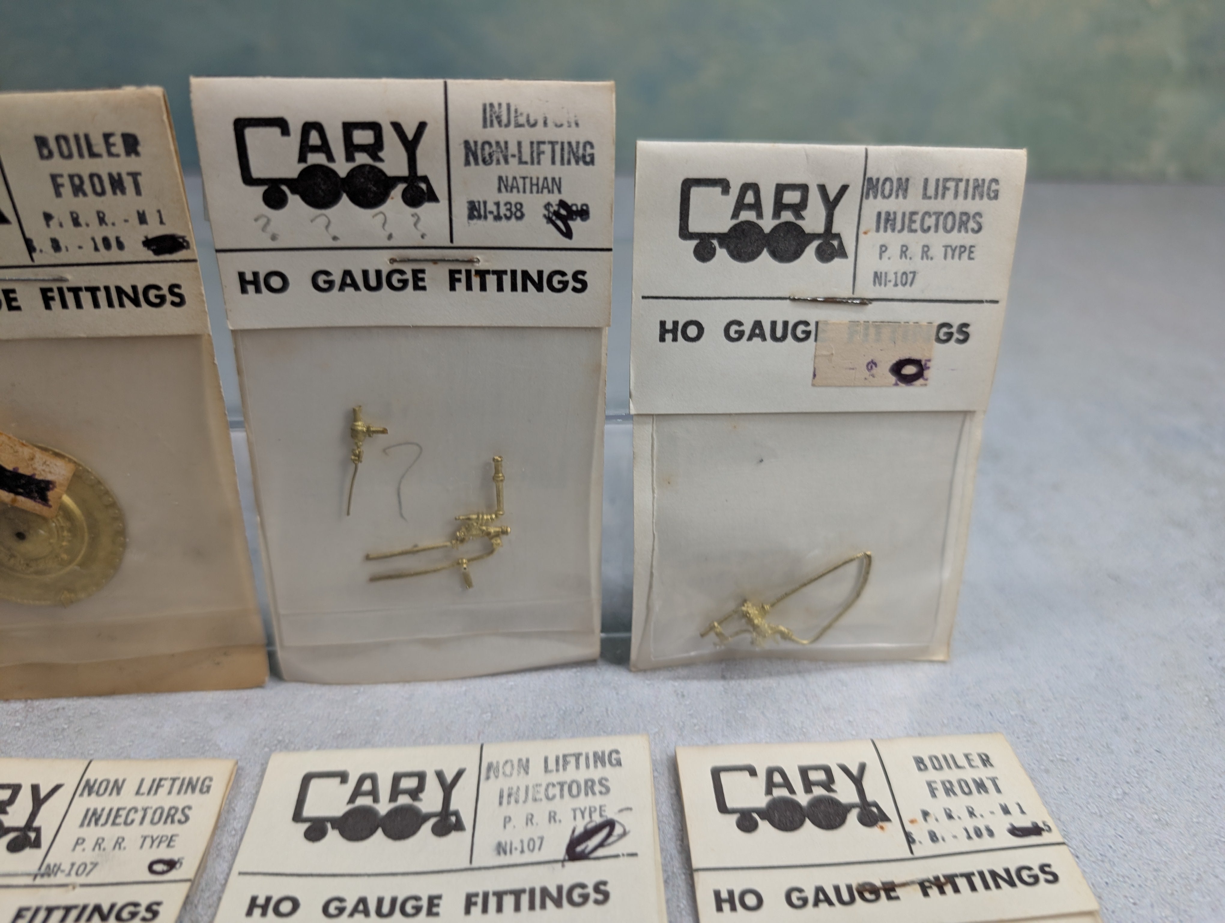 Cary HO Scale Lot of Brass Detail Parts for Steam Locomotives Boiler Front, Injectors + more (8 pcs)