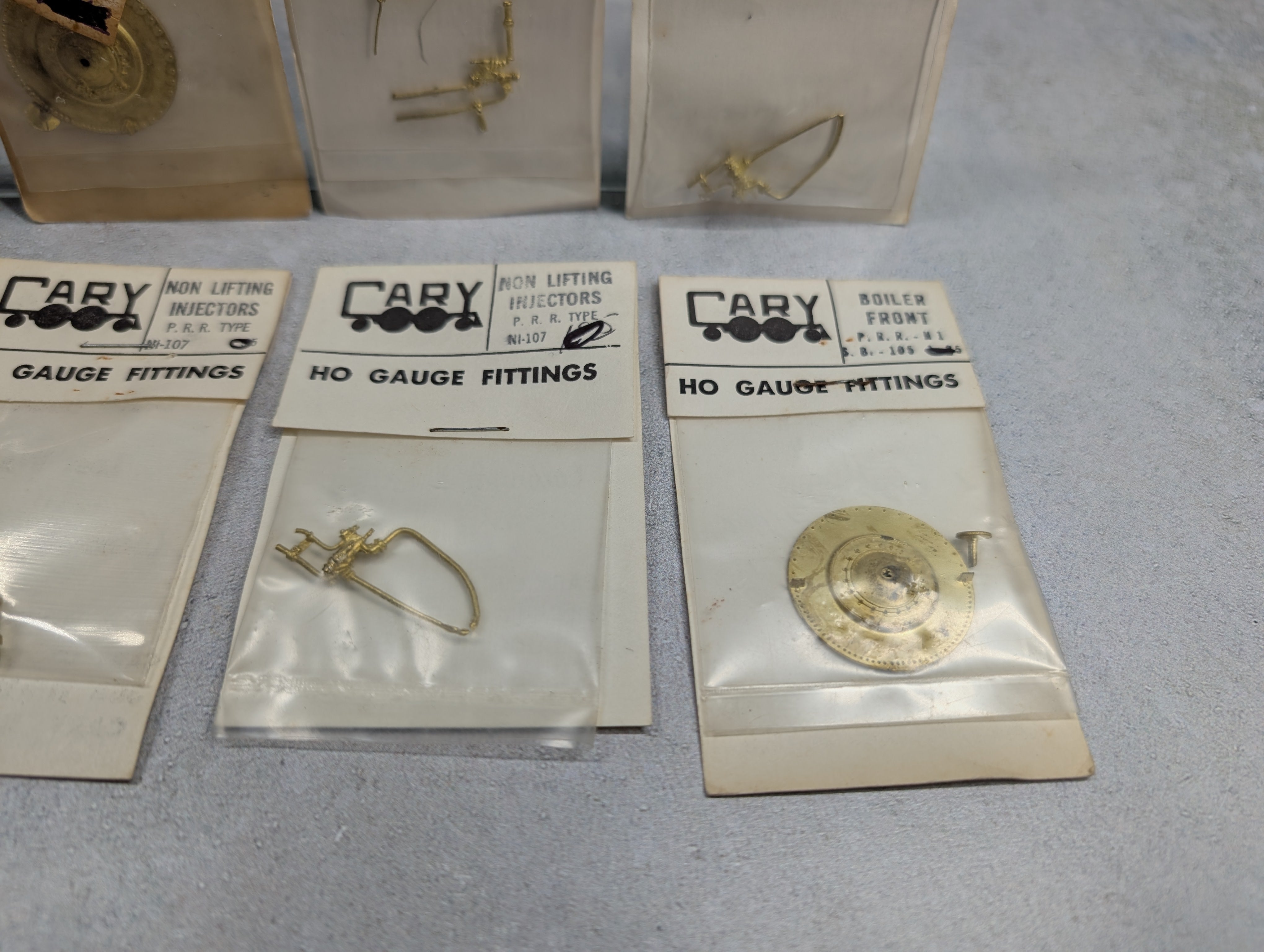 Cary HO Scale Lot of Brass Detail Parts for Steam Locomotives Boiler Front, Injectors + more (8 pcs)
