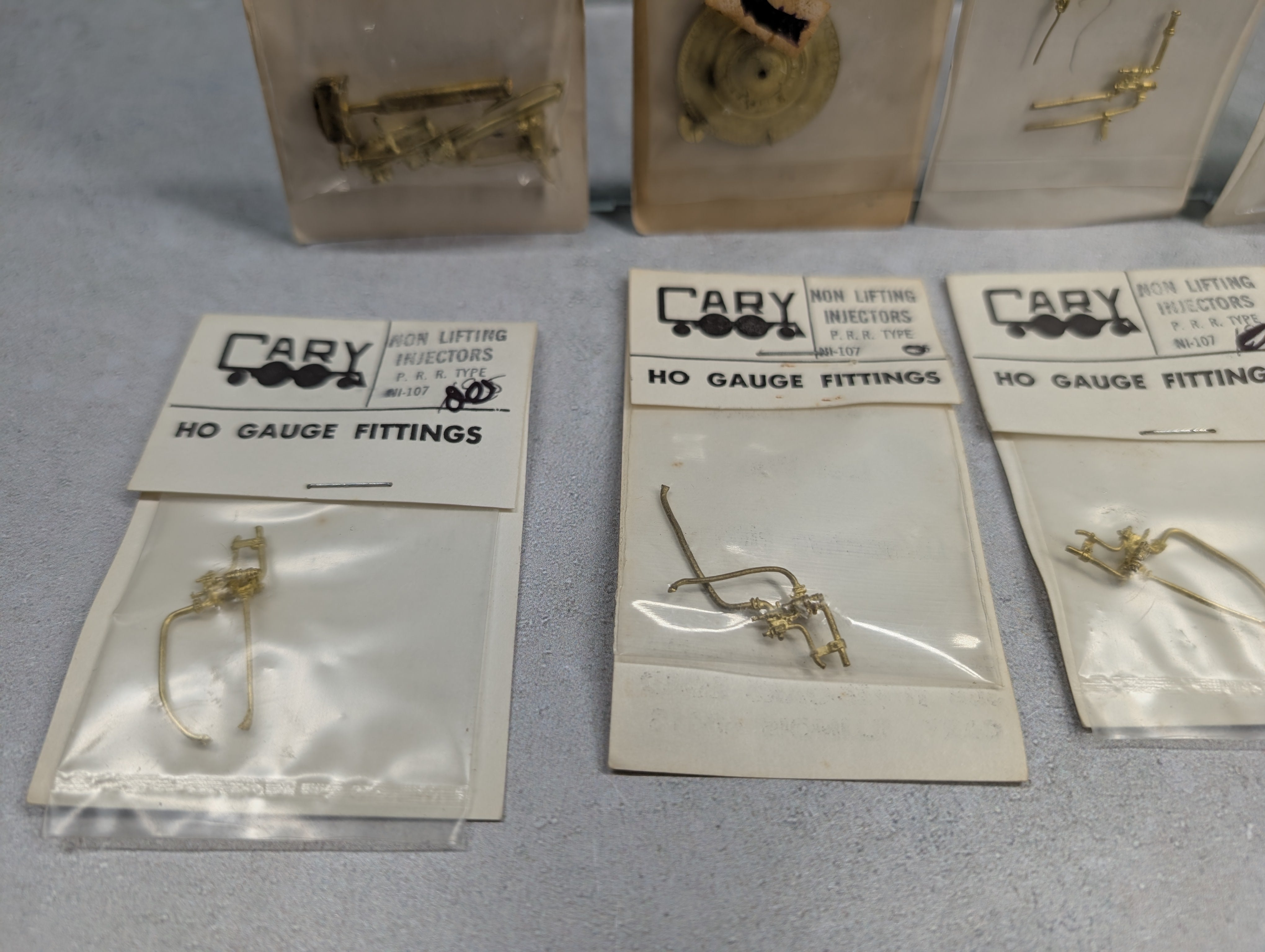 Cary HO Scale Lot of Brass Detail Parts for Steam Locomotives Boiler Front, Injectors + more (8 pcs)