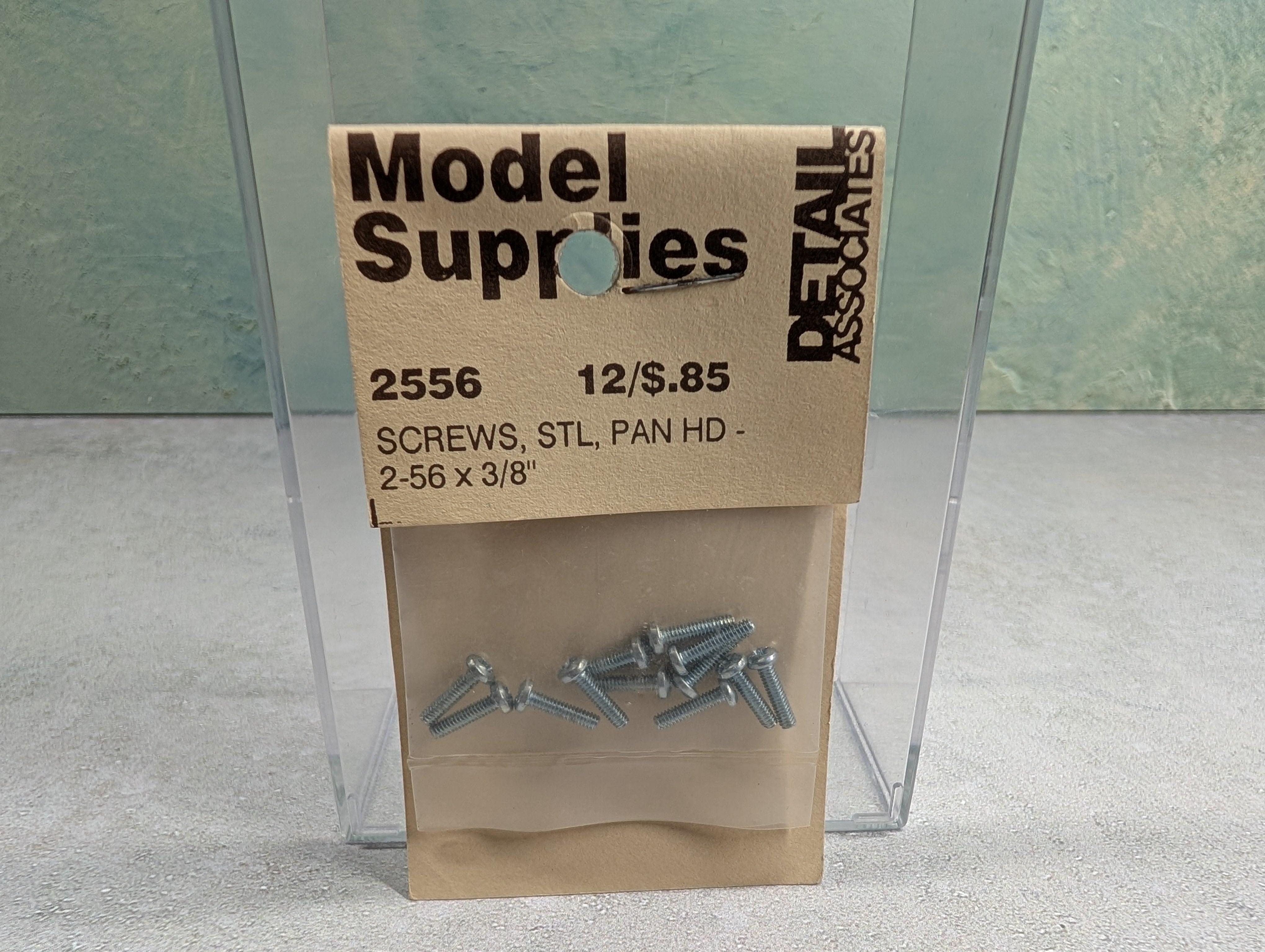 Details Associates 2556 HO Scale Screws 2-56 x 3/8" (12 pcs)