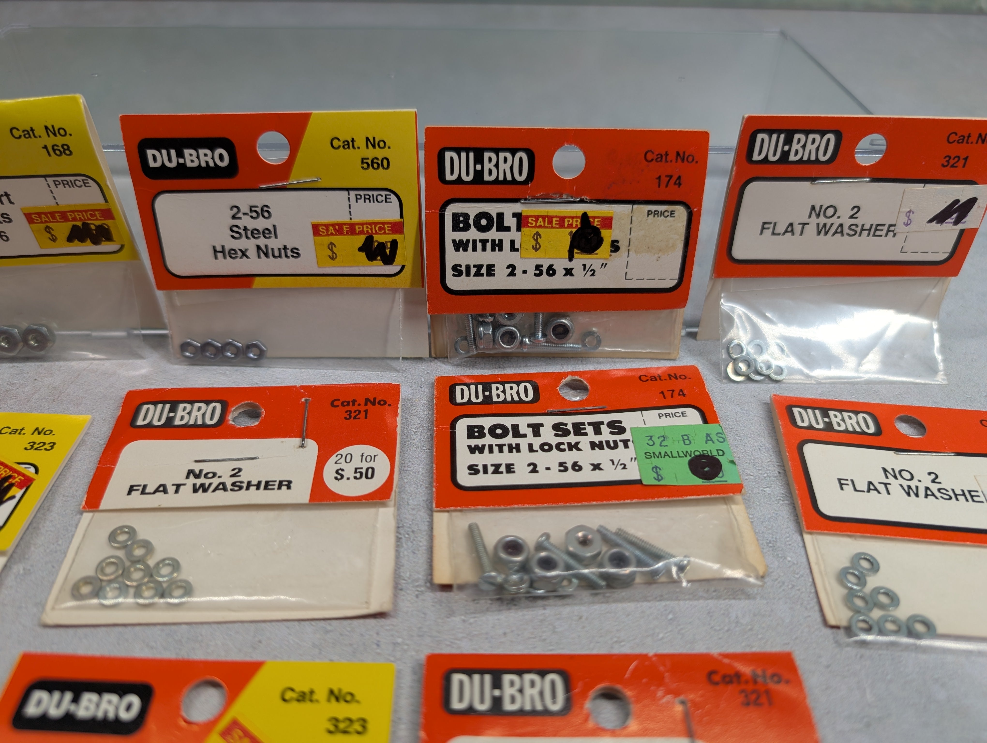 DuBro HO Scale Lot of Various Nuts, Screws & Washers for Models (10 pcs)