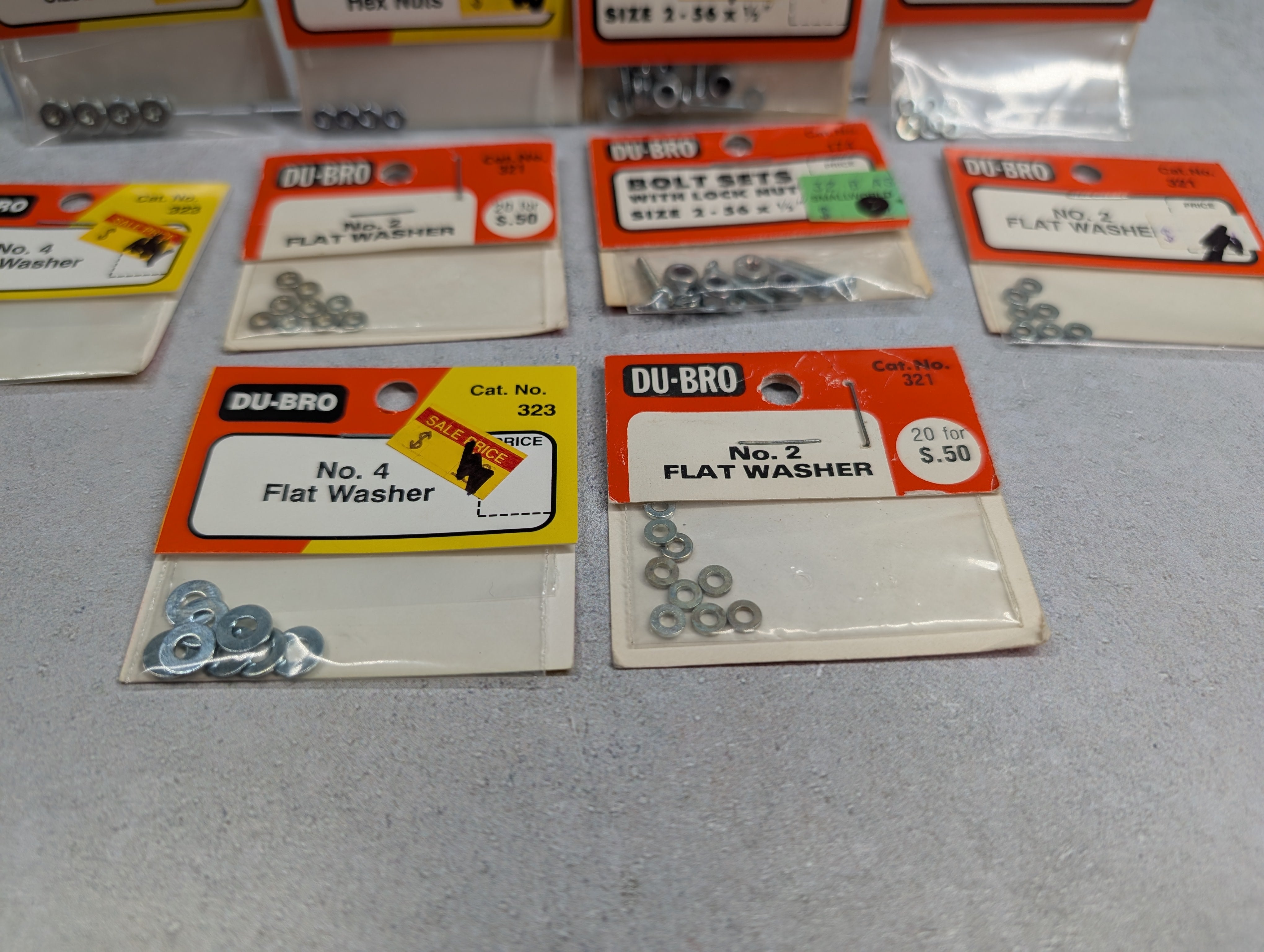 DuBro HO Scale Lot of Various Nuts, Screws & Washers for Models (10 pcs)