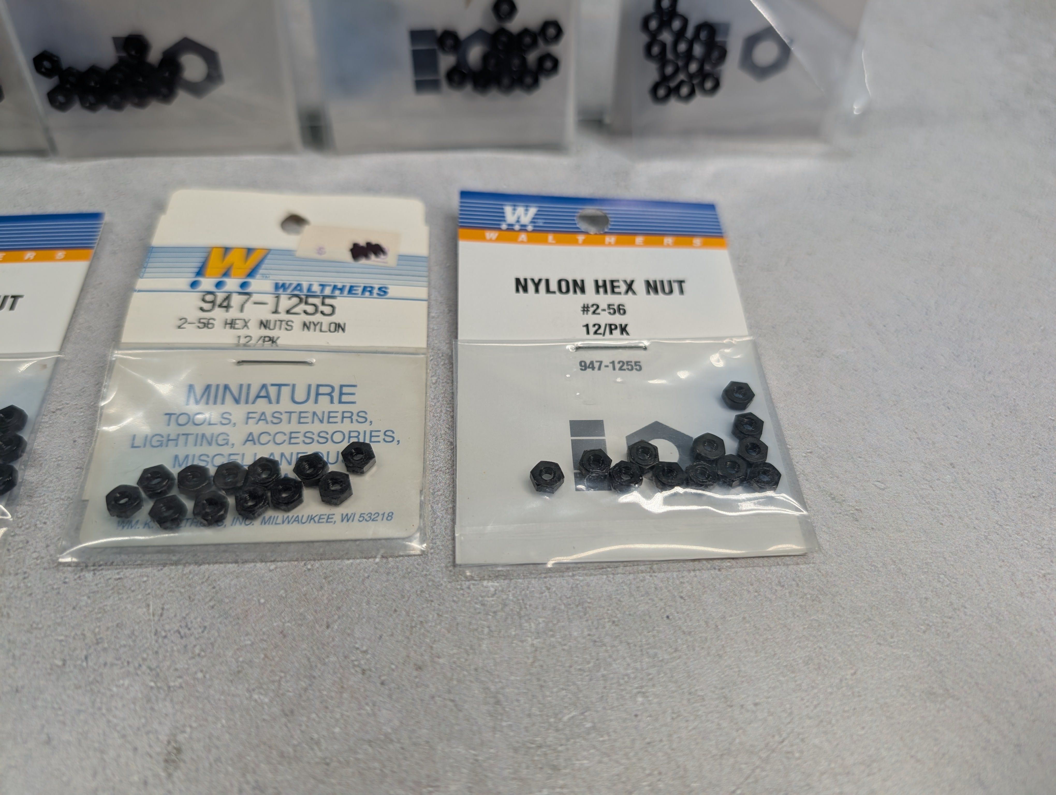 Walthers 947-1255 HO Scale Lot of 2-56 Nylon Hex Nuts (7 packs pcs)