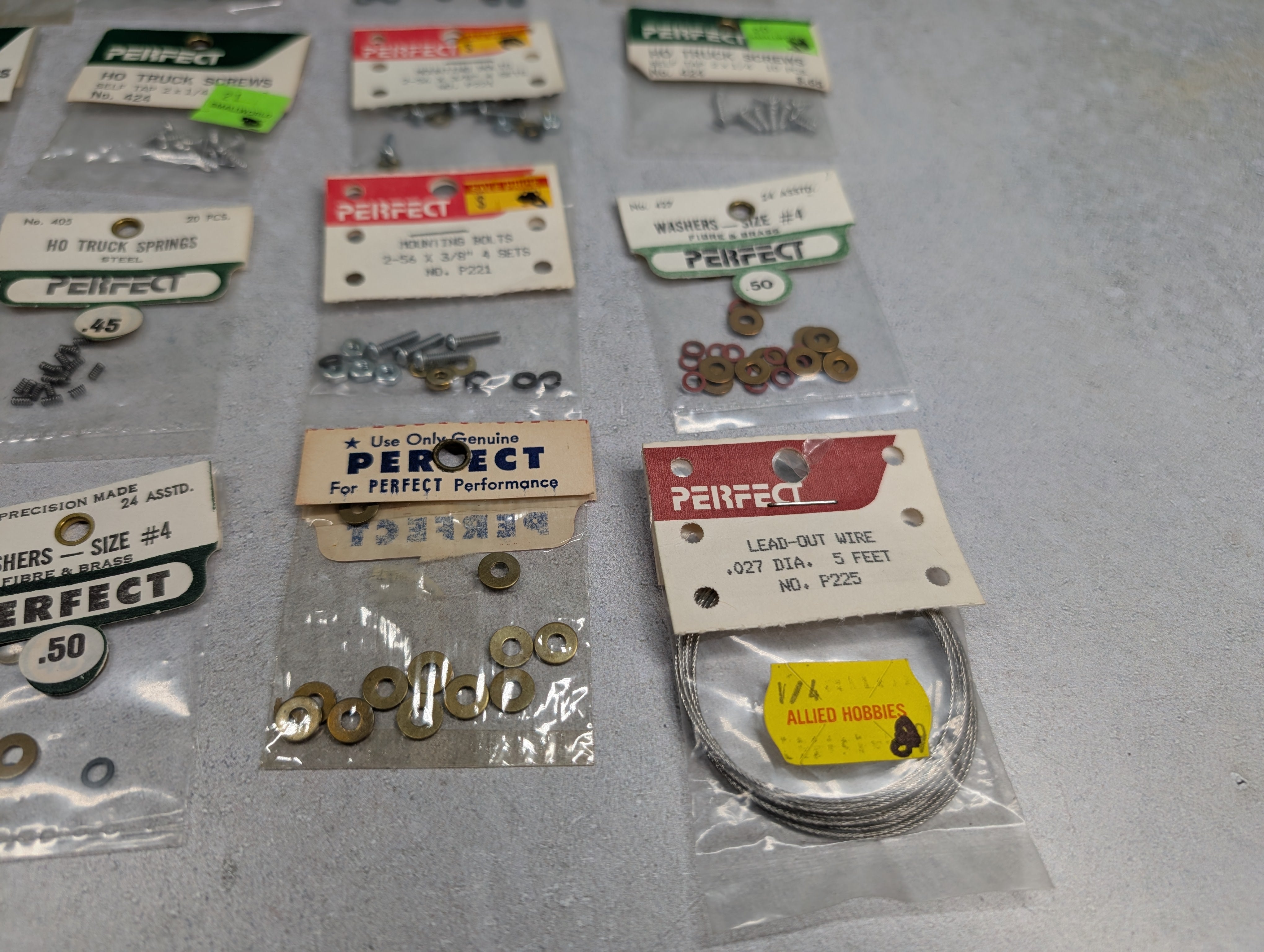 Perfect Parts Company HO Scale Large Lot of Washers, Bolts, Springs and more! (19 pcs)