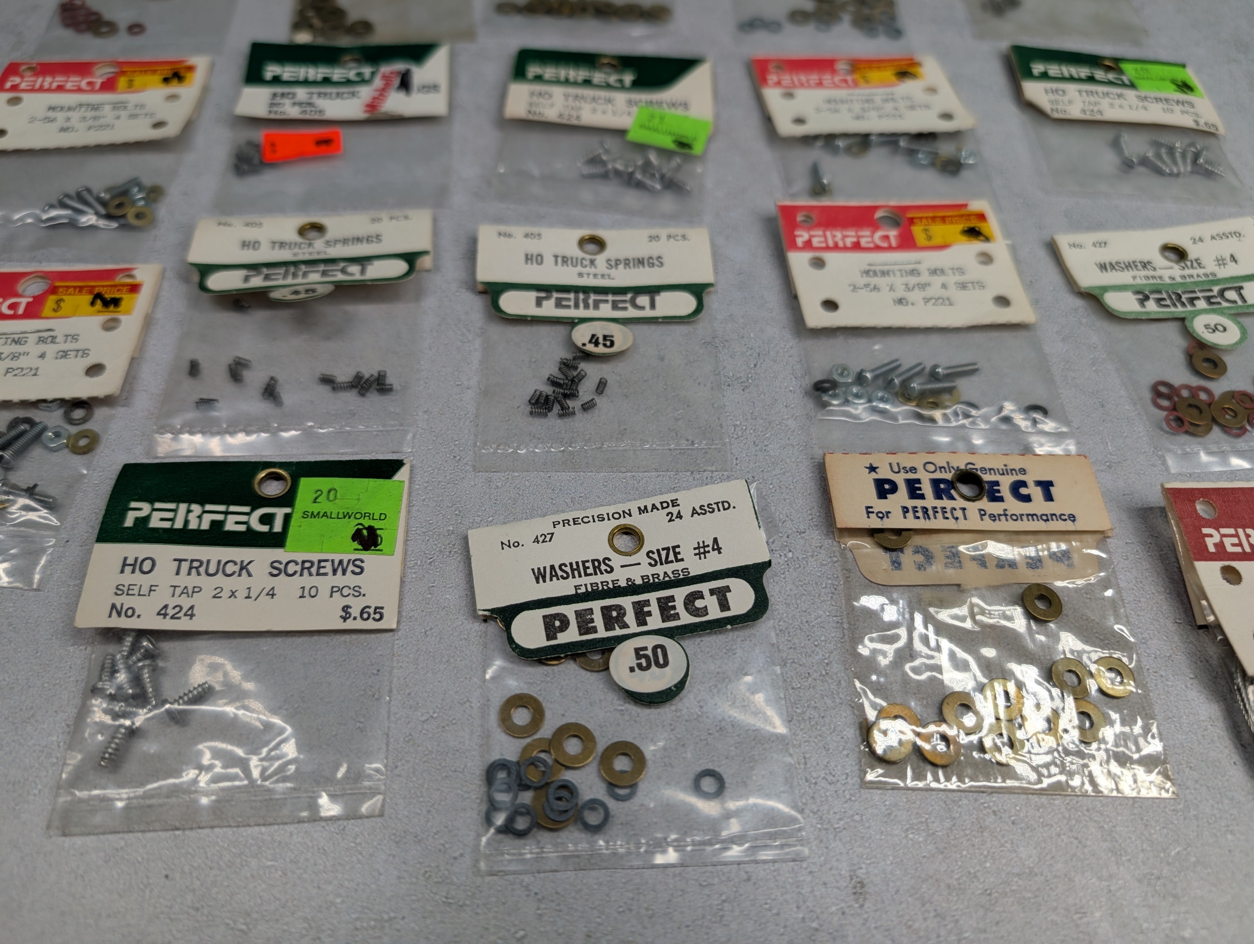 Perfect Parts Company HO Scale Large Lot of Washers, Bolts, Springs and more! (19 pcs)