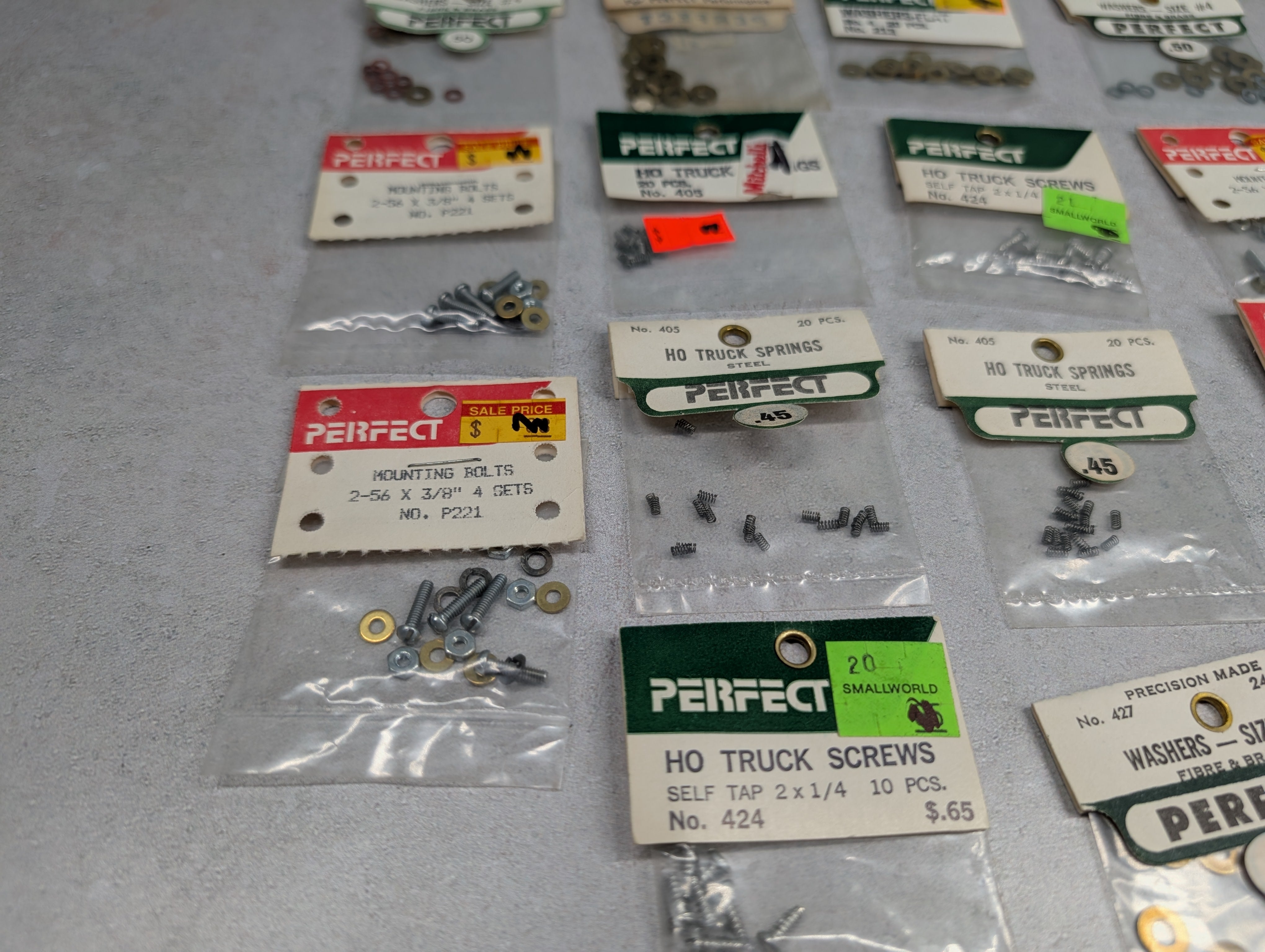 Perfect Parts Company HO Scale Large Lot of Washers, Bolts, Springs and more! (19 pcs)