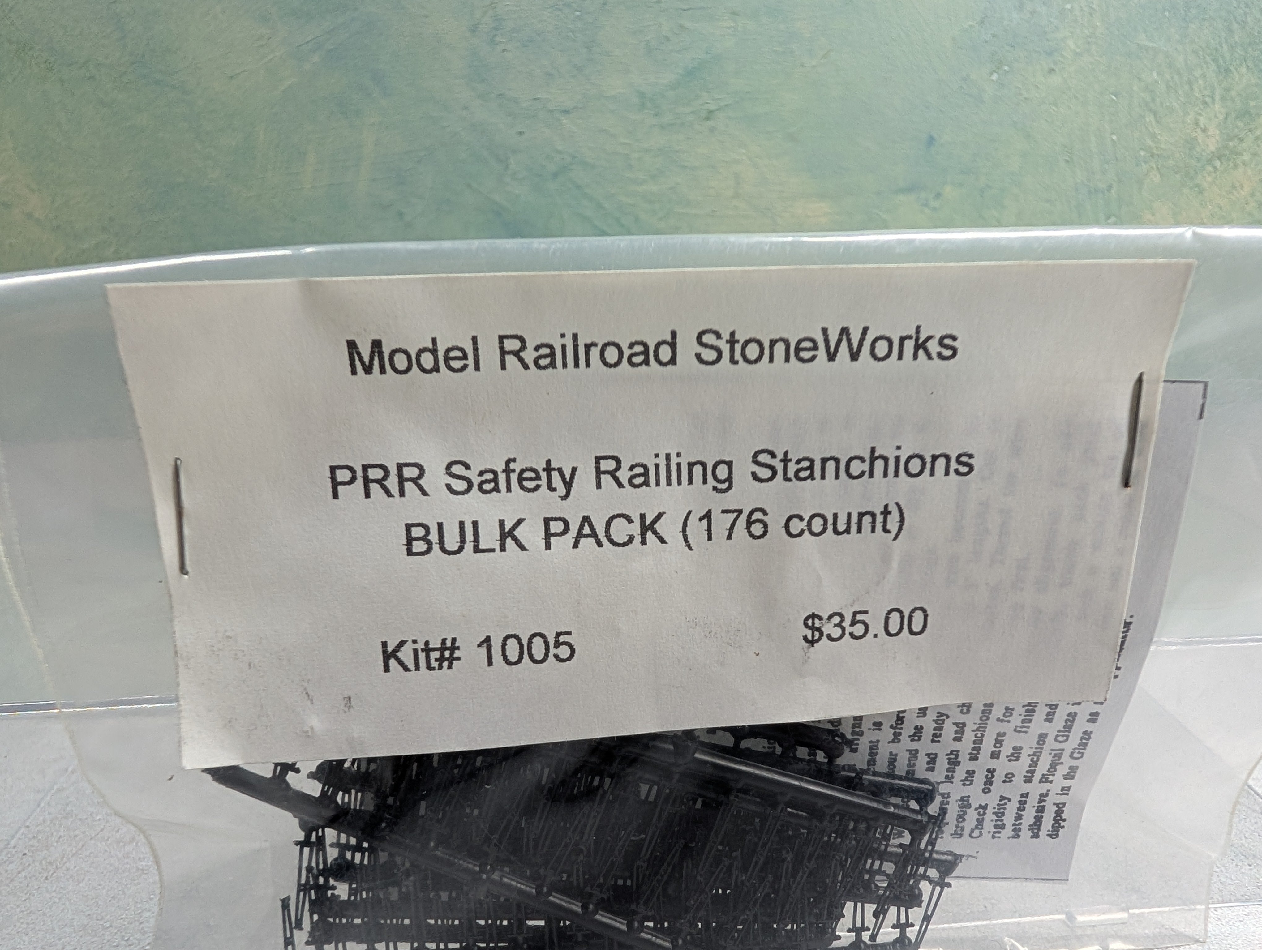 Model Railroad StoneWorks 1005 HO Scale PRR Safety Railing Stanchions Bulk Pack (176 pcs)