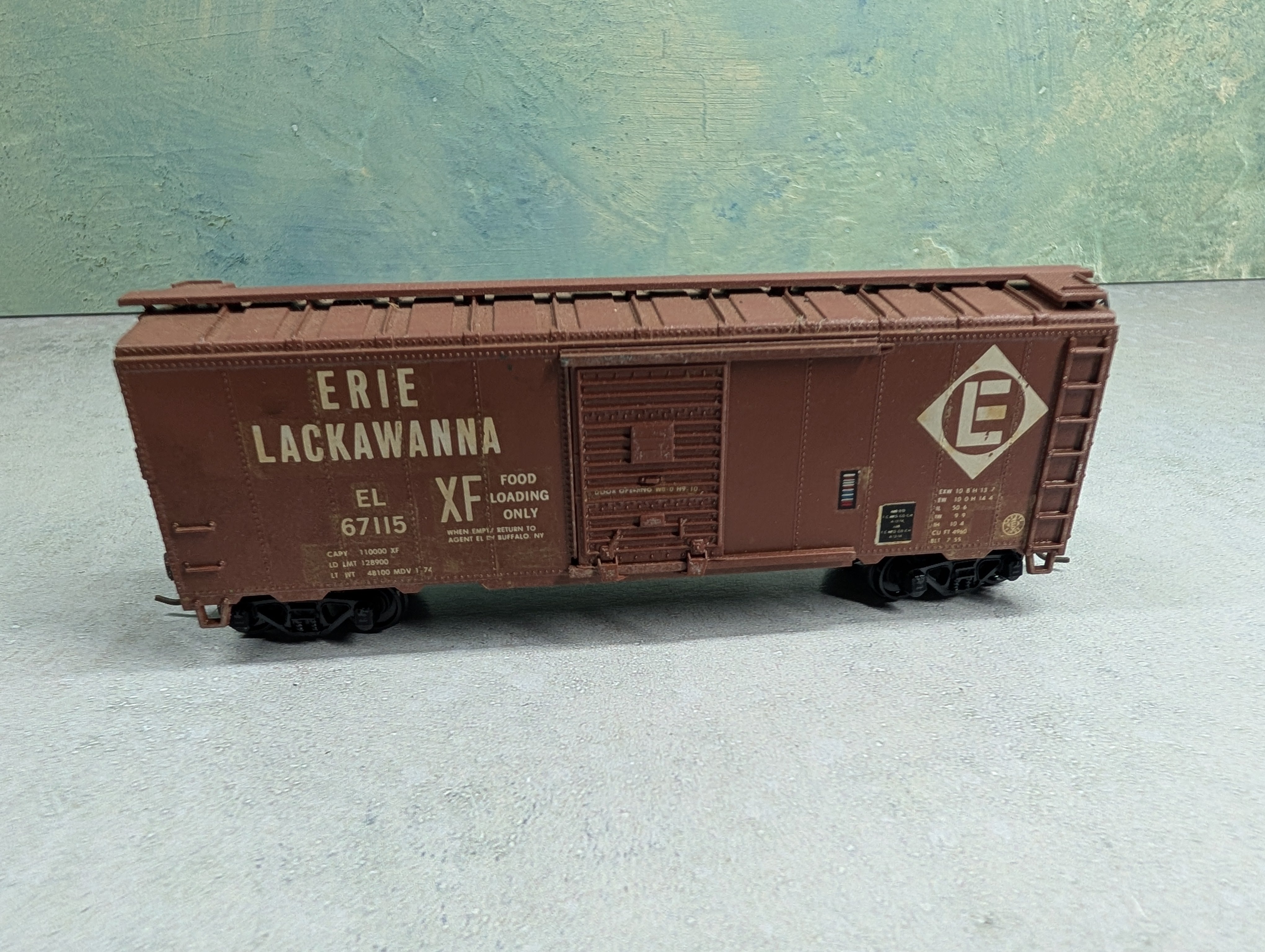 USED Athearn HO Scale 40' Box Car Erie Lackawanna EL #67115 Decal