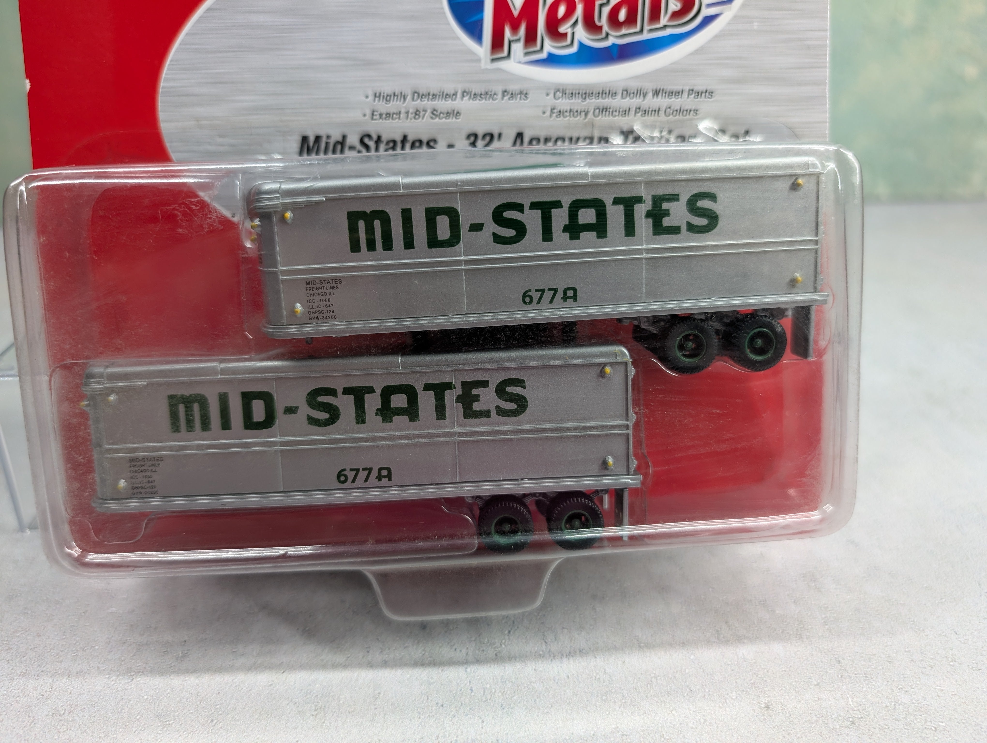 Classic Metal Works 31105 HO Scale Mid-States 32' Aerovan Trailer Set (2 pcs)