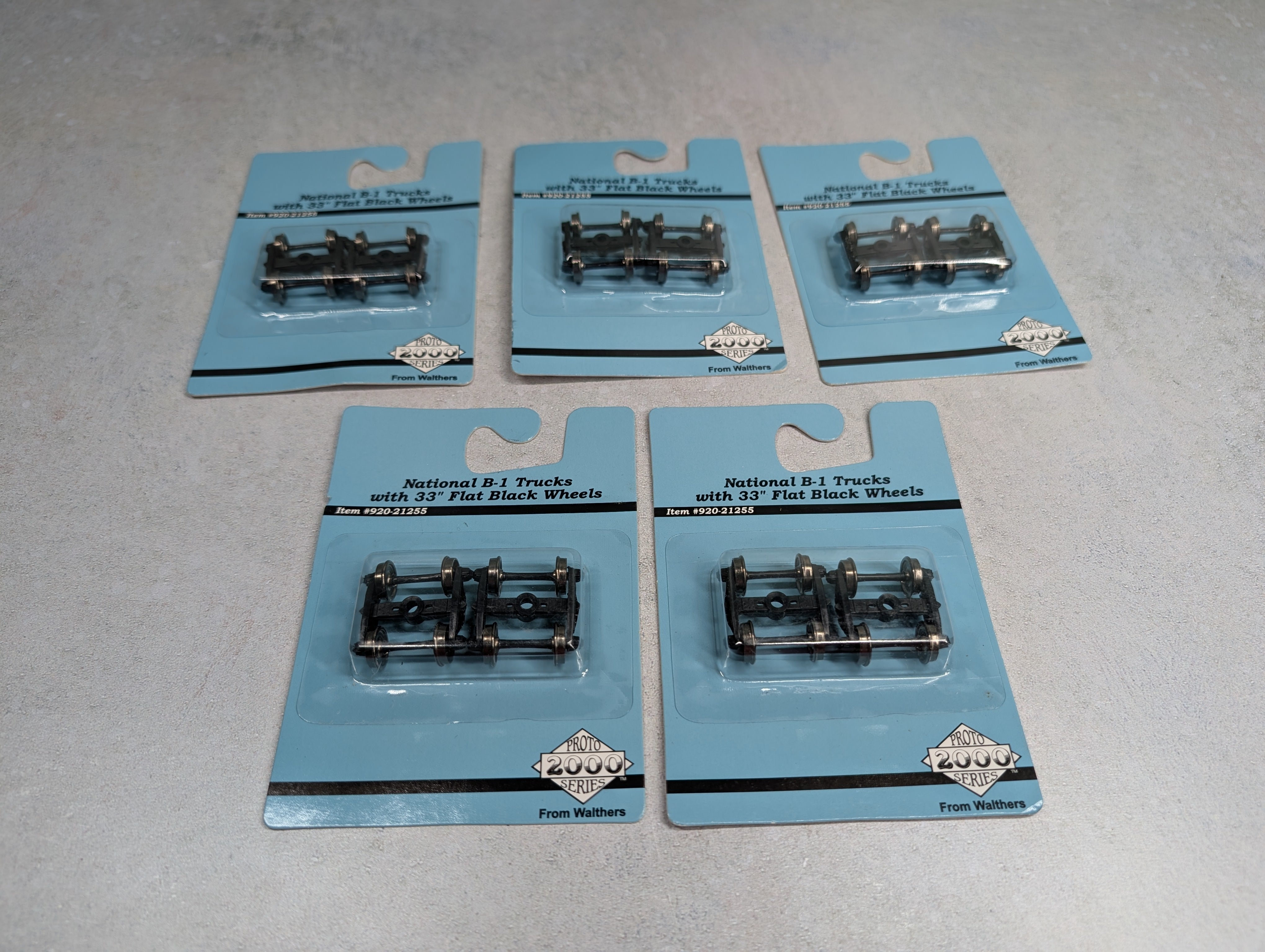 Walthers 920-21255 HO Scale National B-1 Trucks w/ 33" Flat Black Wheels Proto2000 (5 pcs)