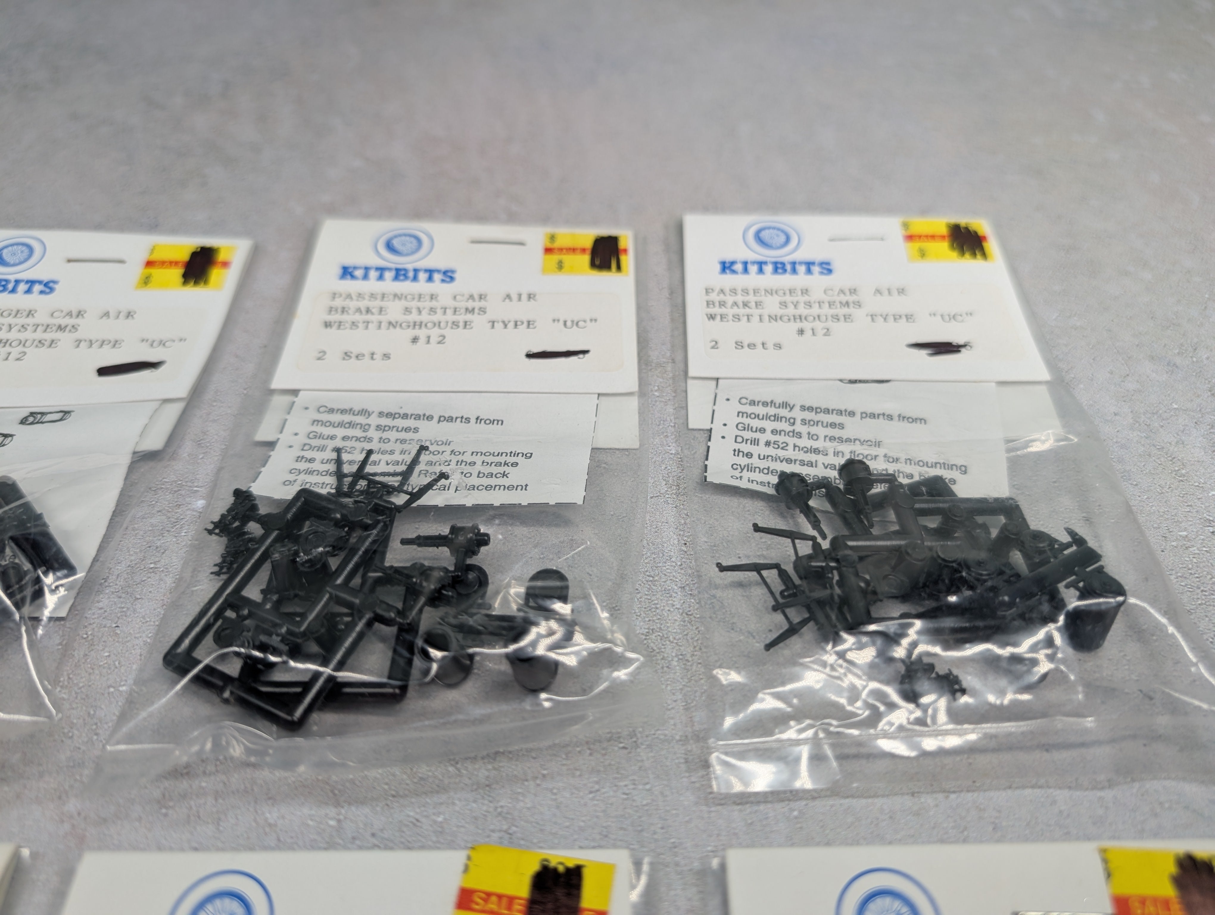 KITBITS 12 HO Scale Passenger Car Air Brake Systems Westinghouse Type "UC", Detail Parts (8 pcs)