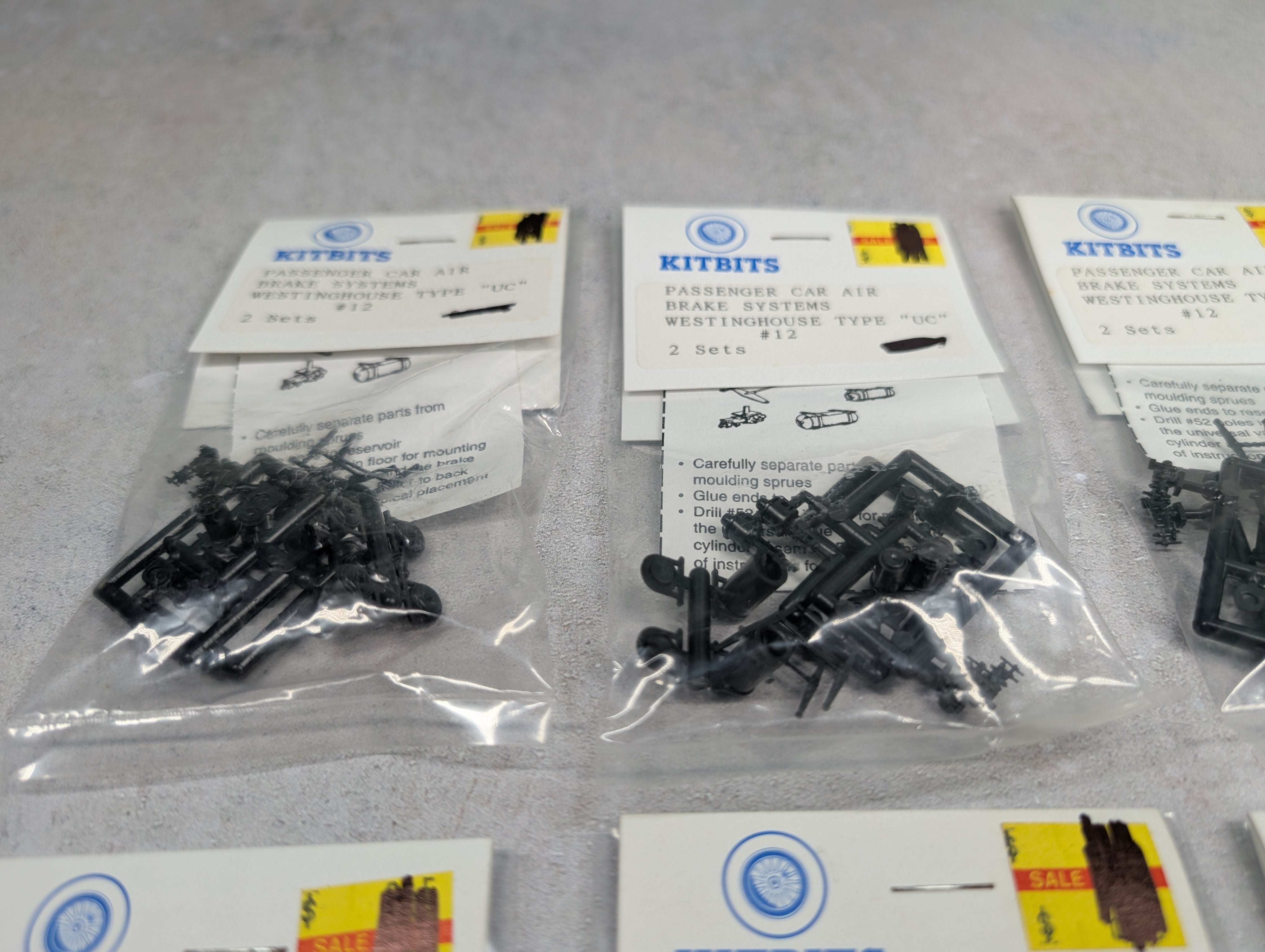 KITBITS 12 HO Scale Passenger Car Air Brake Systems Westinghouse Type "UC", Detail Parts (8 pcs)