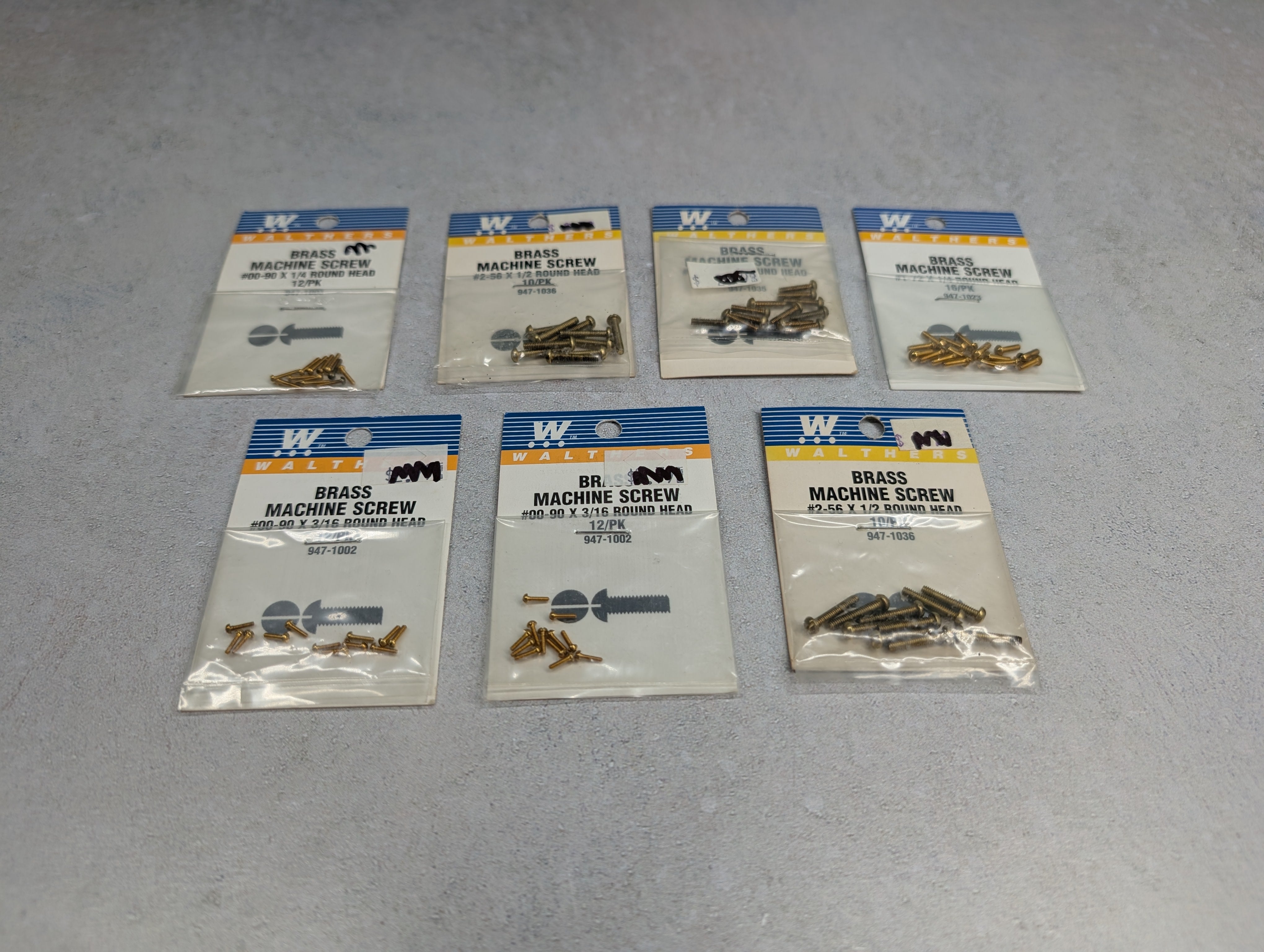 Walthers HO Scale Lot of Brass Screws (7 pcs)