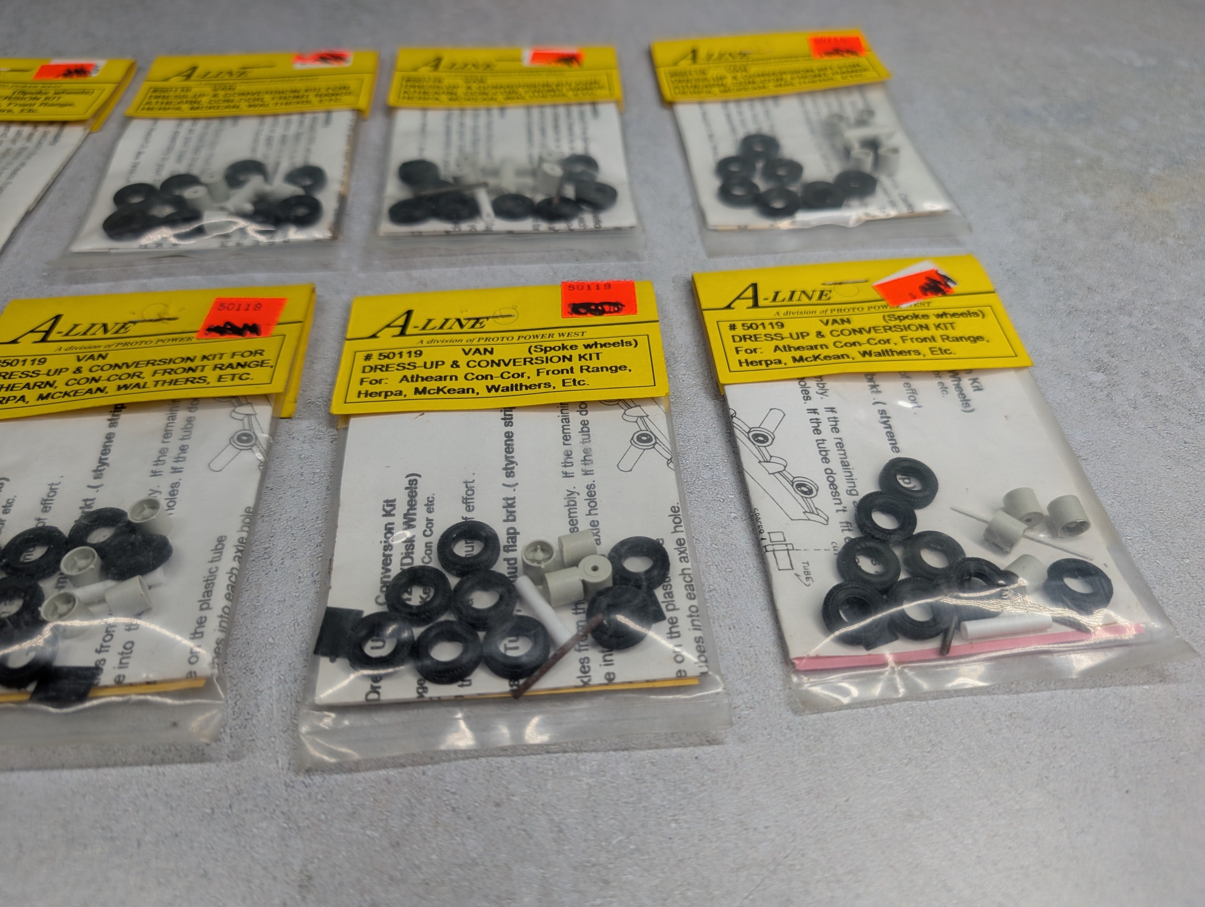 A-Line 50119 HO Scale Lot of Trailer Spoke Wheels Dress-Up & Conversion Kit (8 pcs)