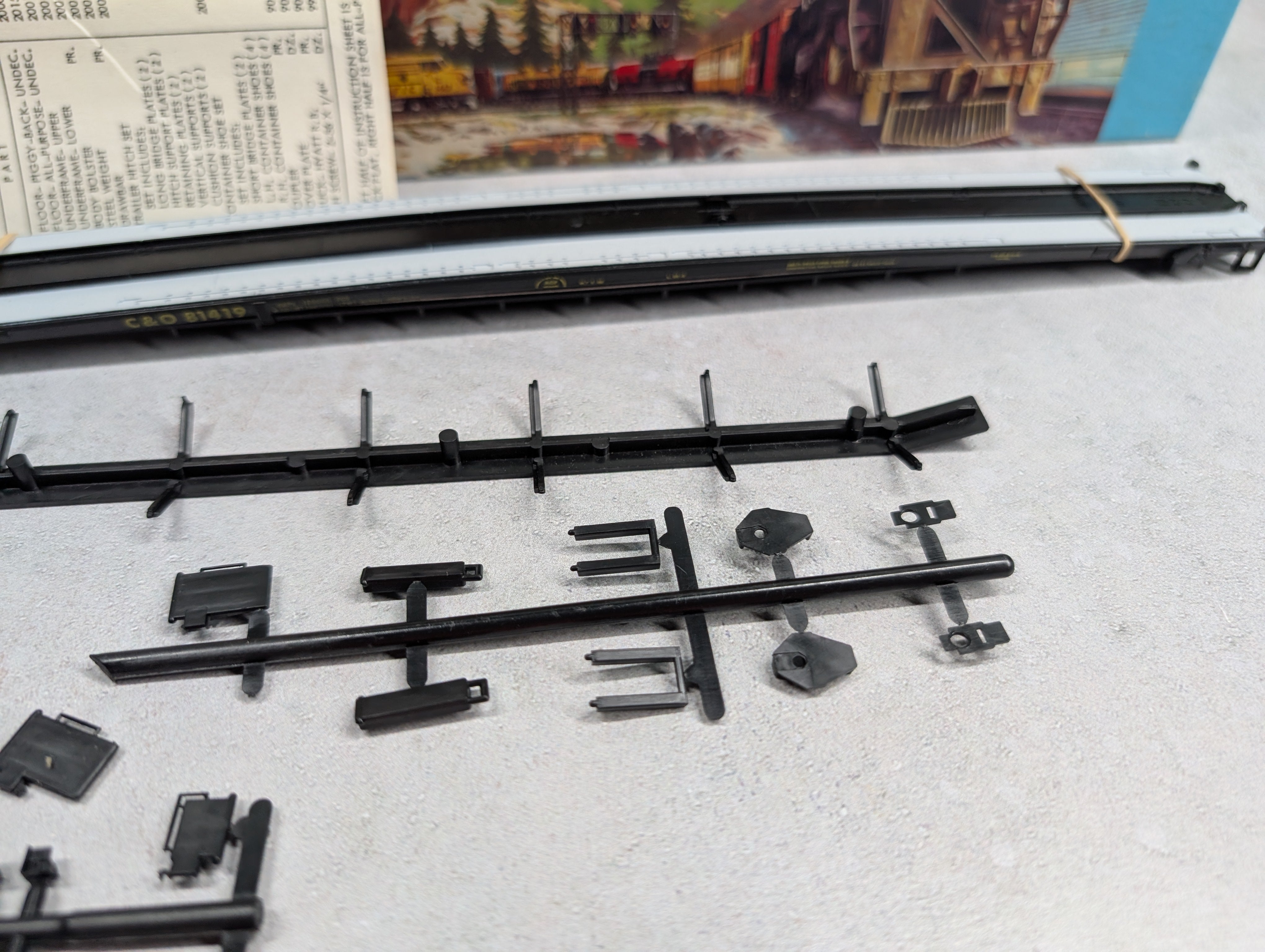 USED Athearn 2017 HO Scale 85' A/P Flat Car Chesapeake and Ohio C&O #81419 KIT