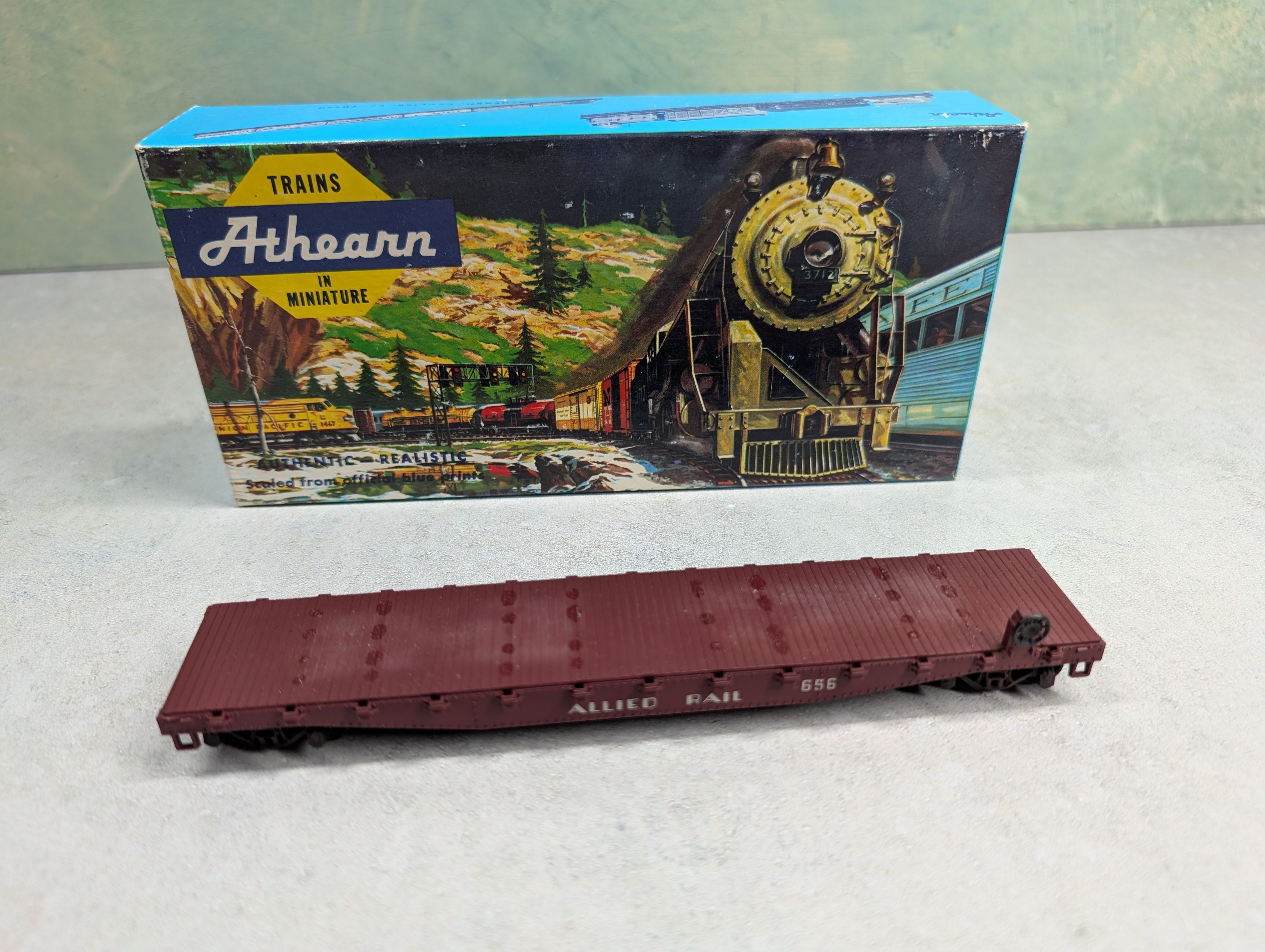 USED Athearn HO Scale 50' Flat Car Allied Rail #656 Custom