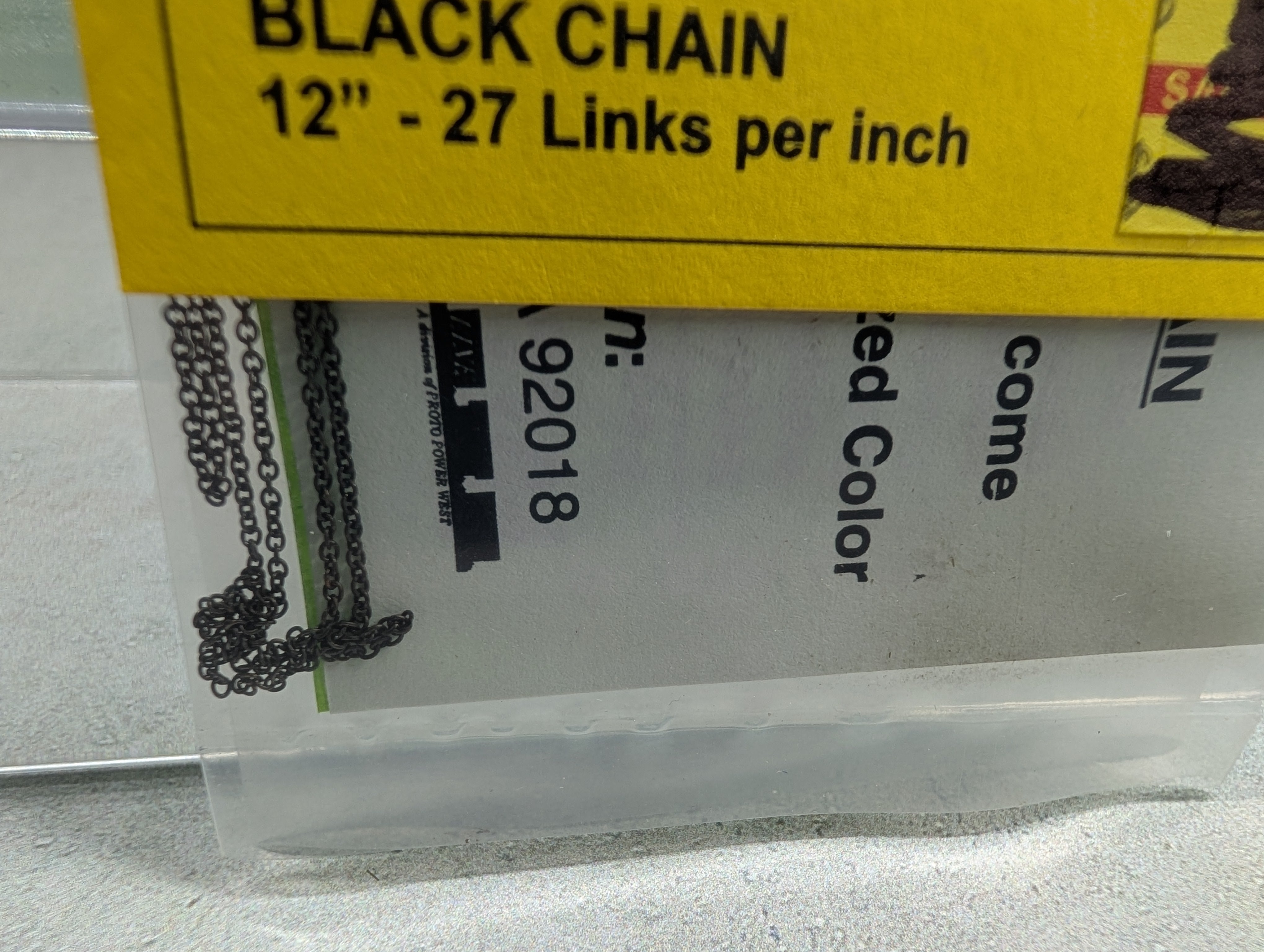 A-Line 29220 HO Scale Black Chain, 12" 27 links per inch
