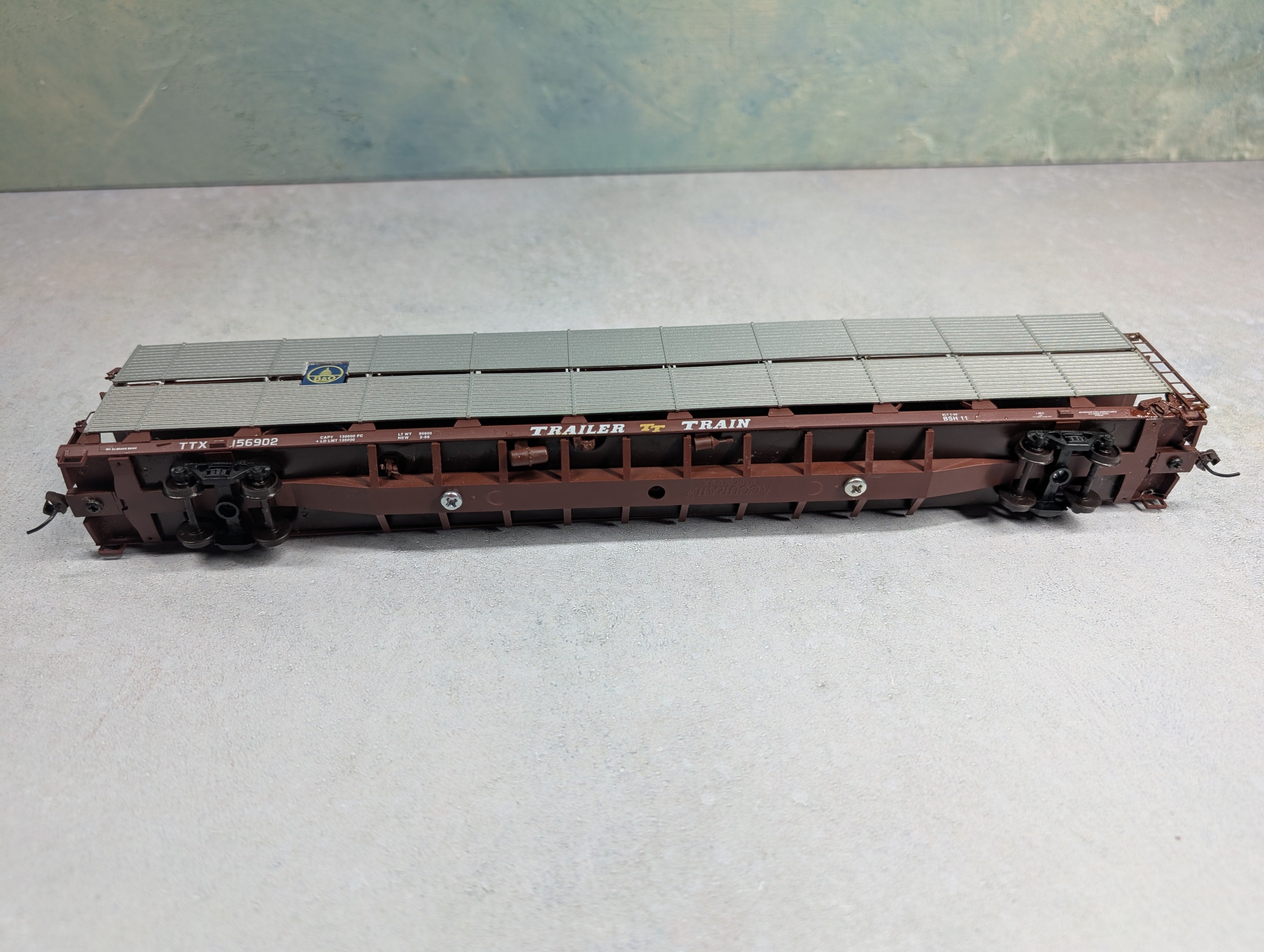 USED Accurail HO Scale Auto Rack Baltimore and Ohio TTX #156902 Needs Repairs