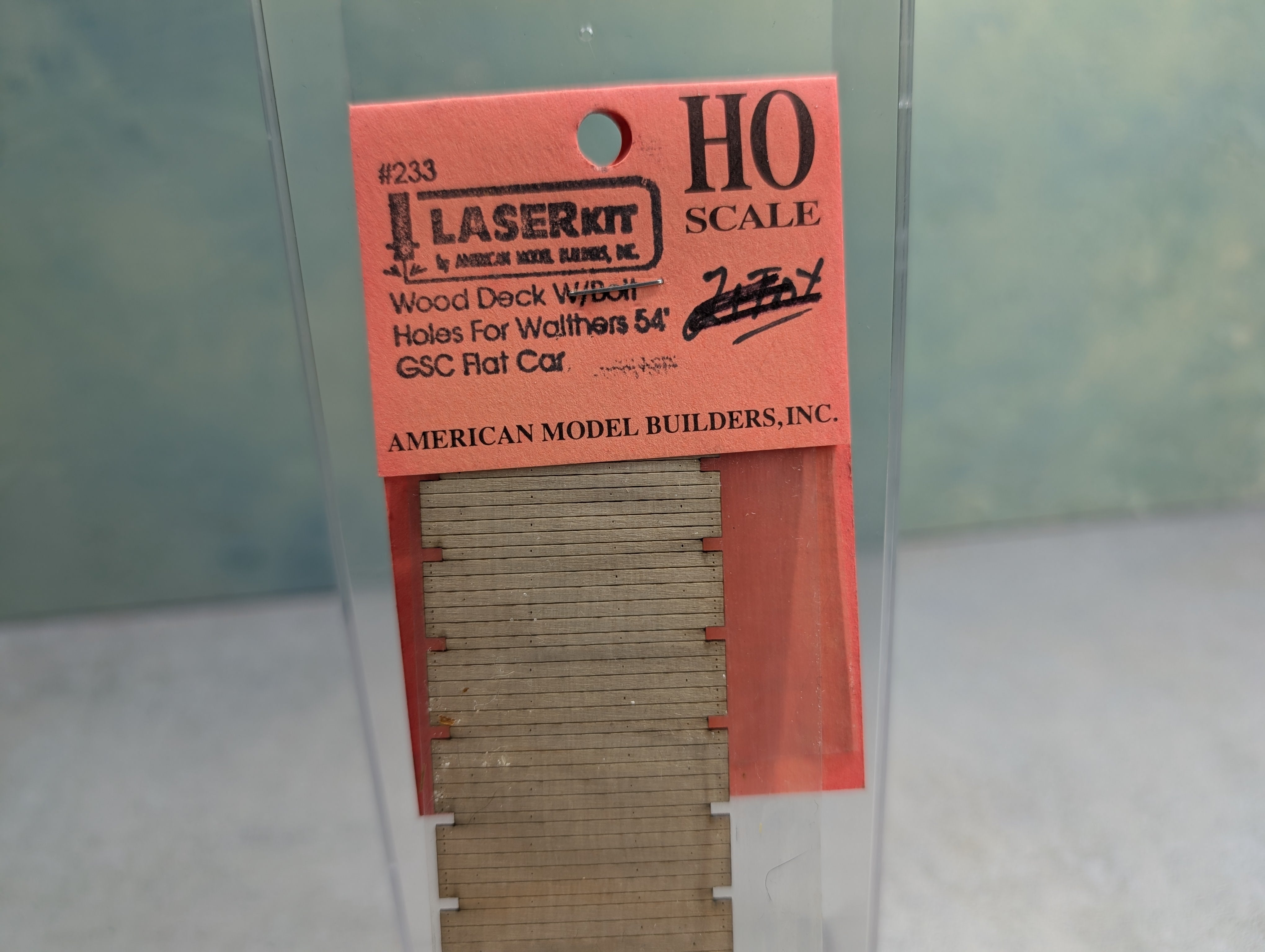 Laserkit 233 HO Scale Wood Deck w/ Bolt Holes for Walthers 54' GSC Flat Car