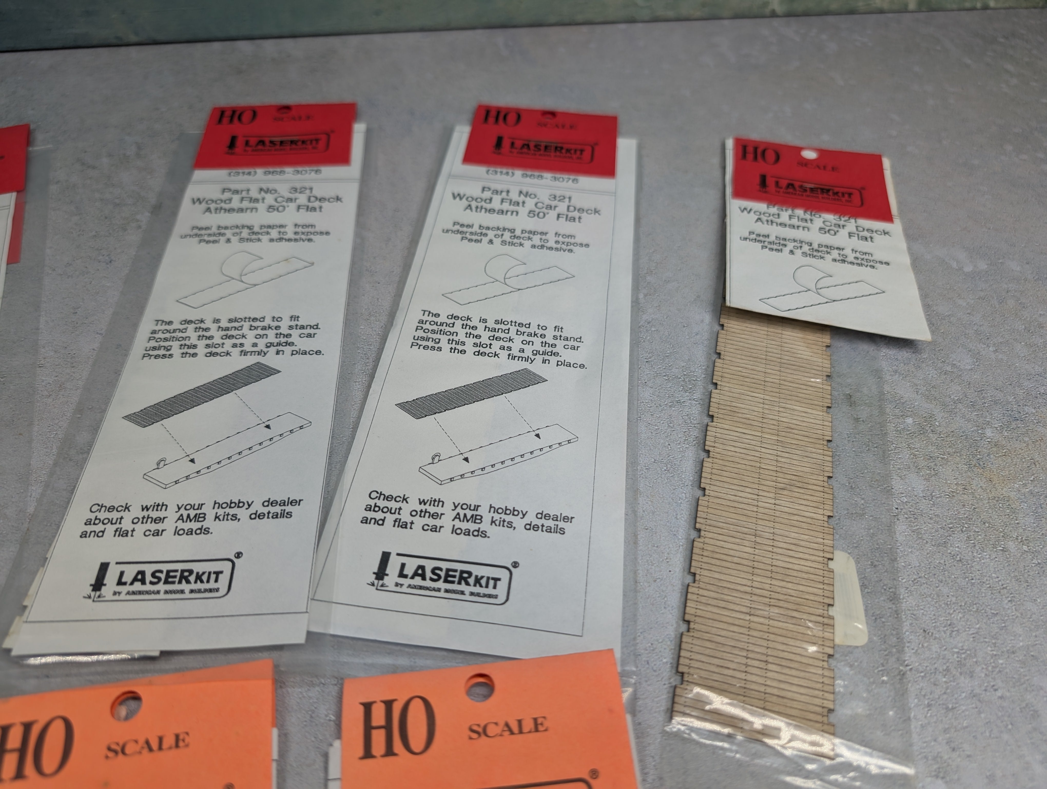 Laserkit 321 HO Scale Wood Flat Car Deck for Athearn 50' Flat Cars (8 pcs)