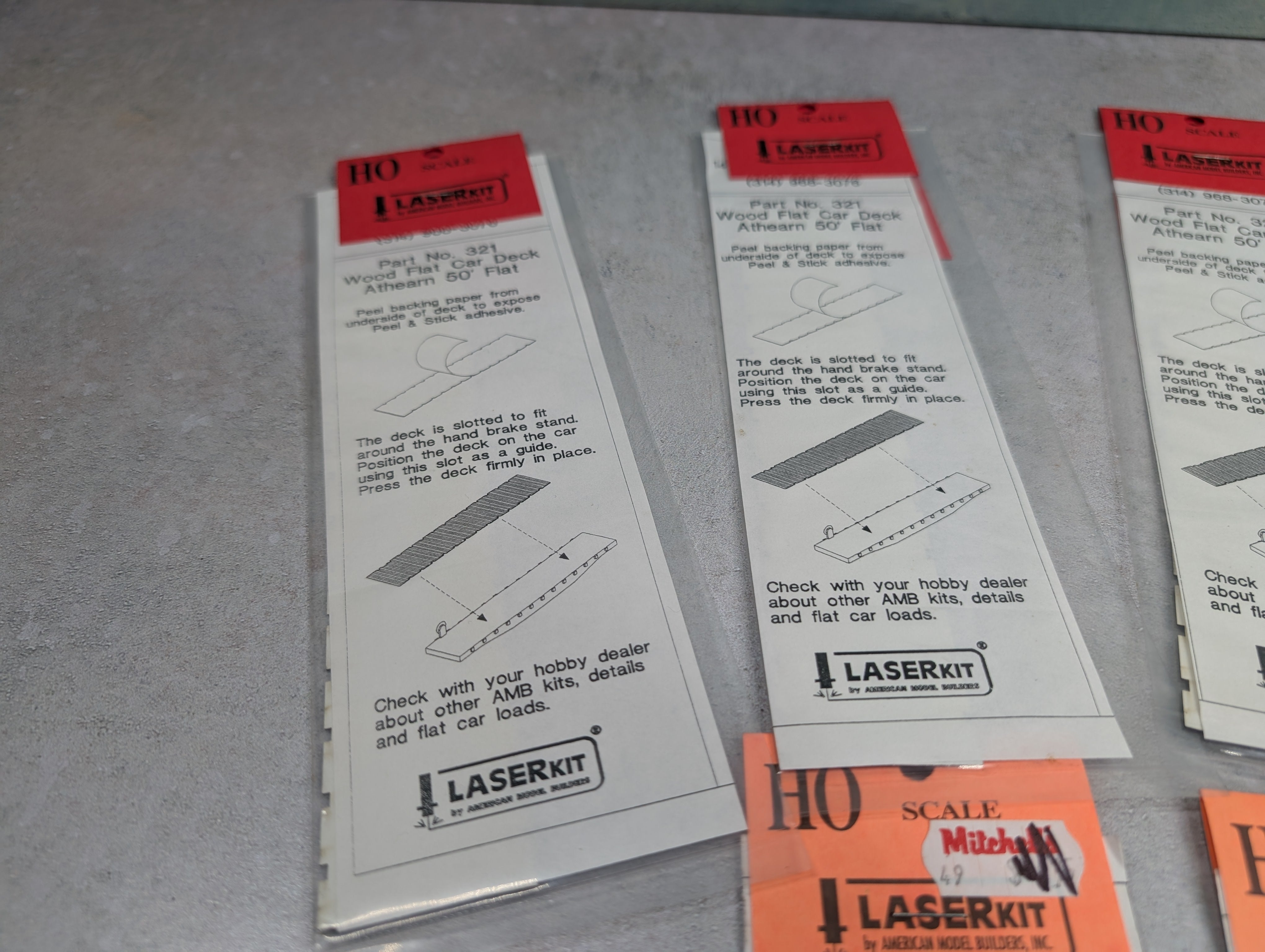 Laserkit 321 HO Scale Wood Flat Car Deck for Athearn 50' Flat Cars (8 pcs)