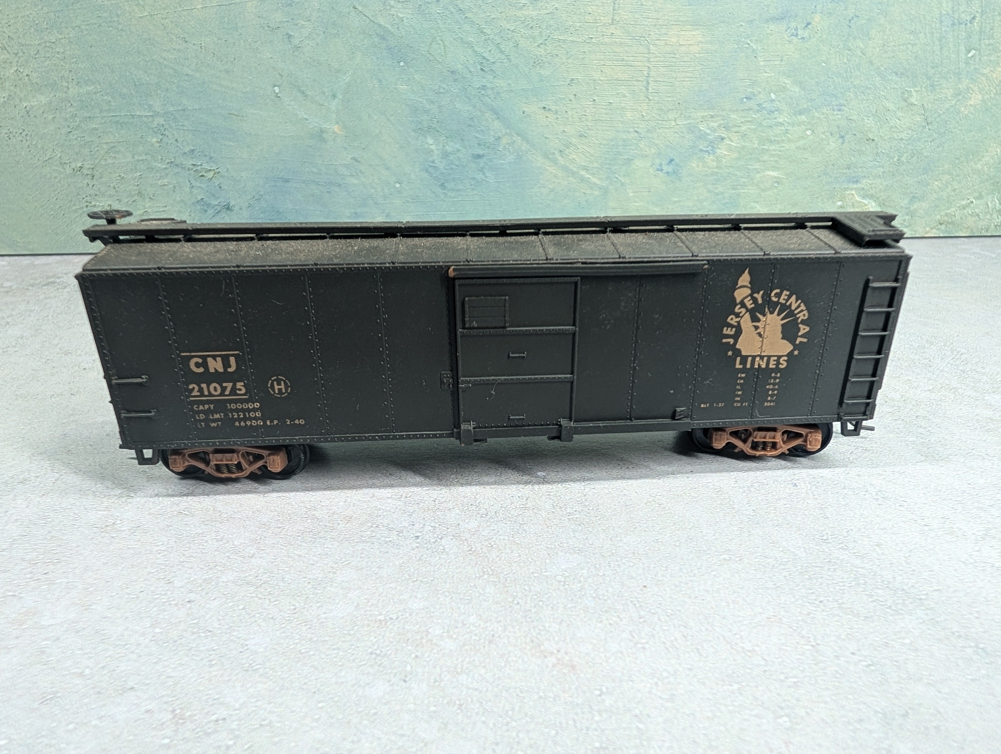 USED Walthers HO Scale 40' Box Car Jersey Central Lines CNJ #21075