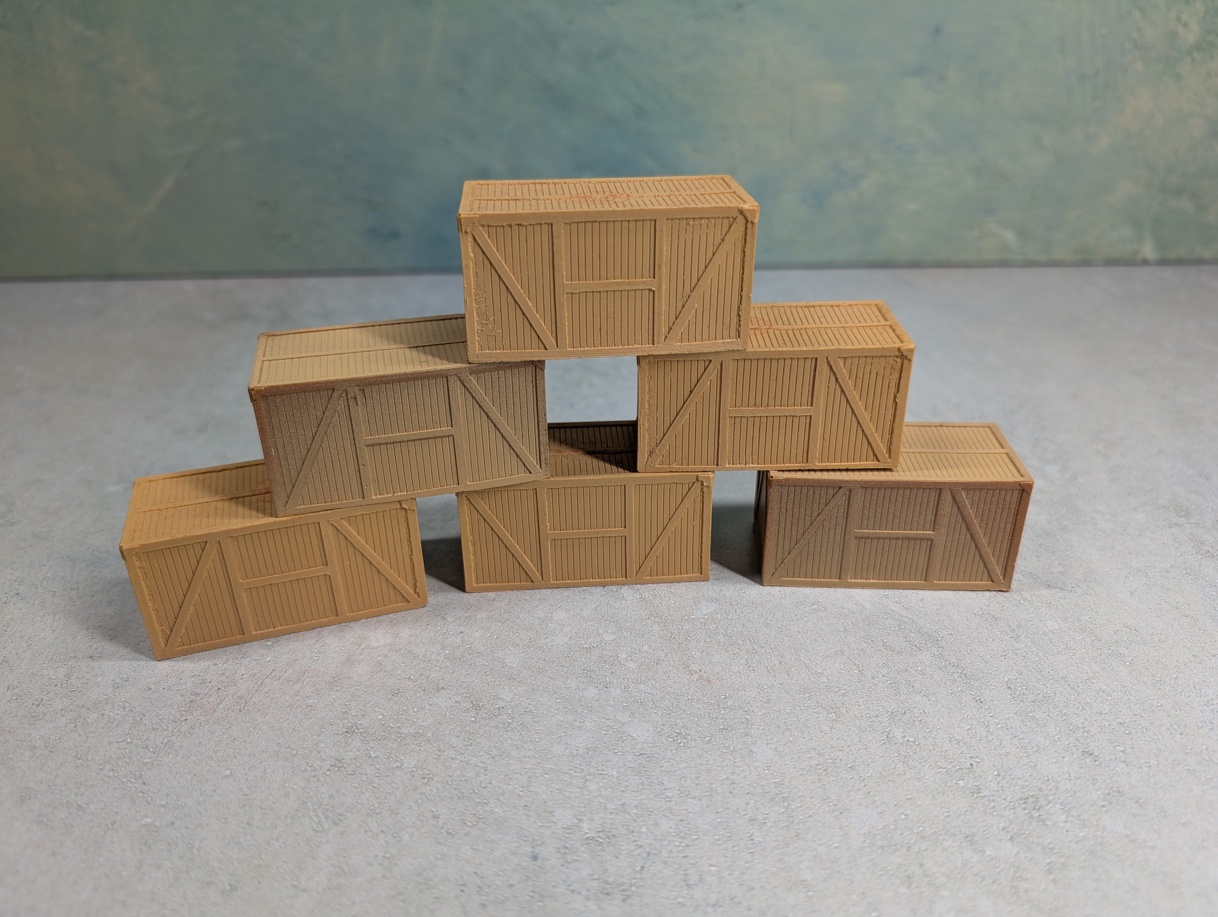 USED HO Scale Lot of Wooden Crate Loads (6 pcs)